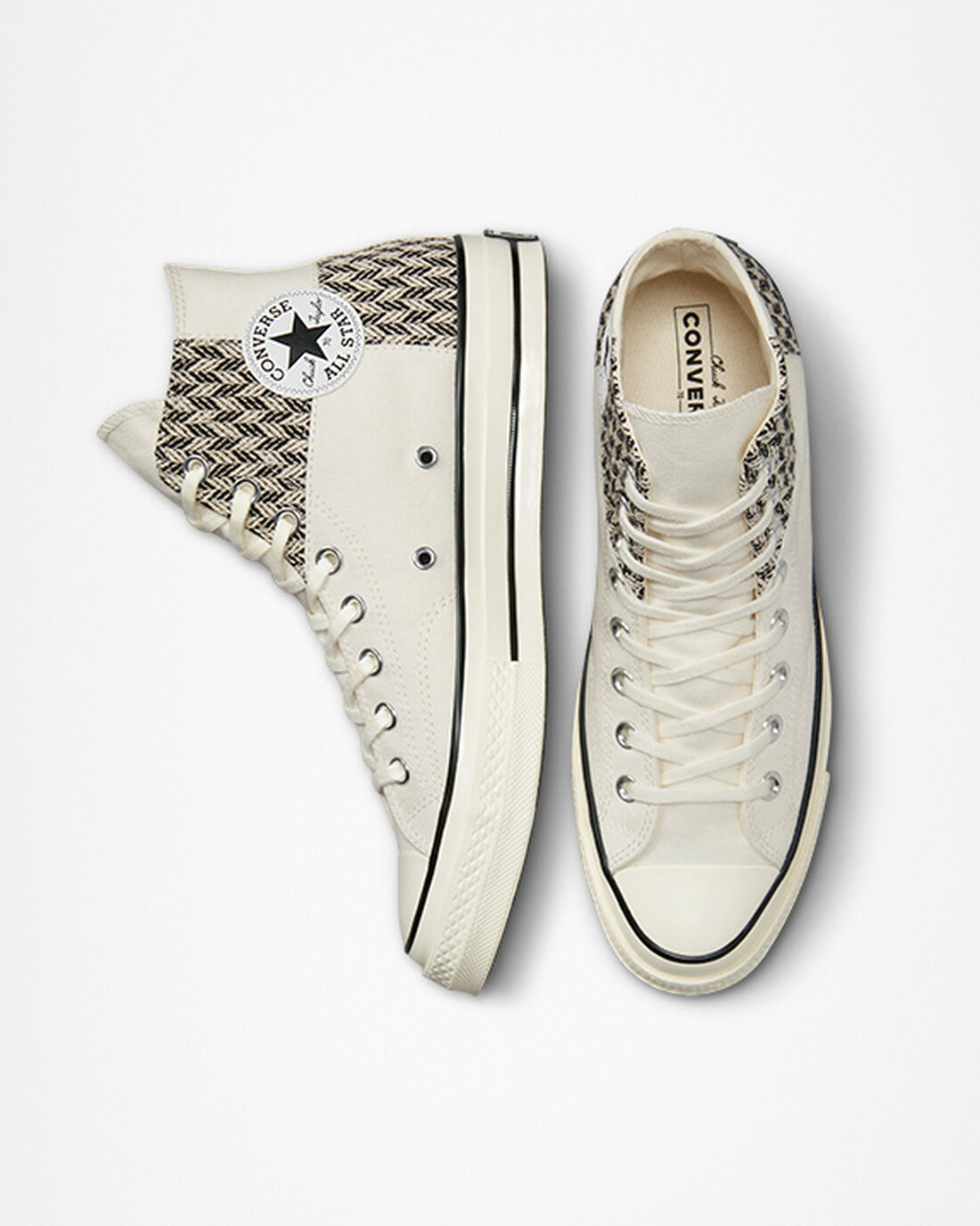 Converse Chuck 70 Patchwork Férfi Magasszárú Cipő Bézs/Fehér/Fekete | HU19528