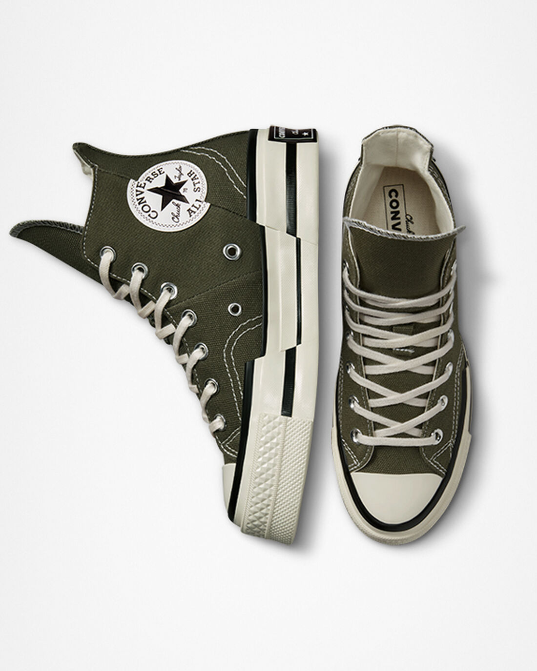 Converse Chuck 70 Plus Férfi Magasszárú Cipő Olivazöld/Fekete | HU16459