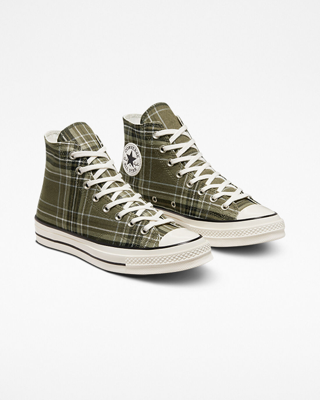 Converse Chuck 70 Tartan Férfi Magasszárú Cipő Olivazöld/Fekete | HU67432