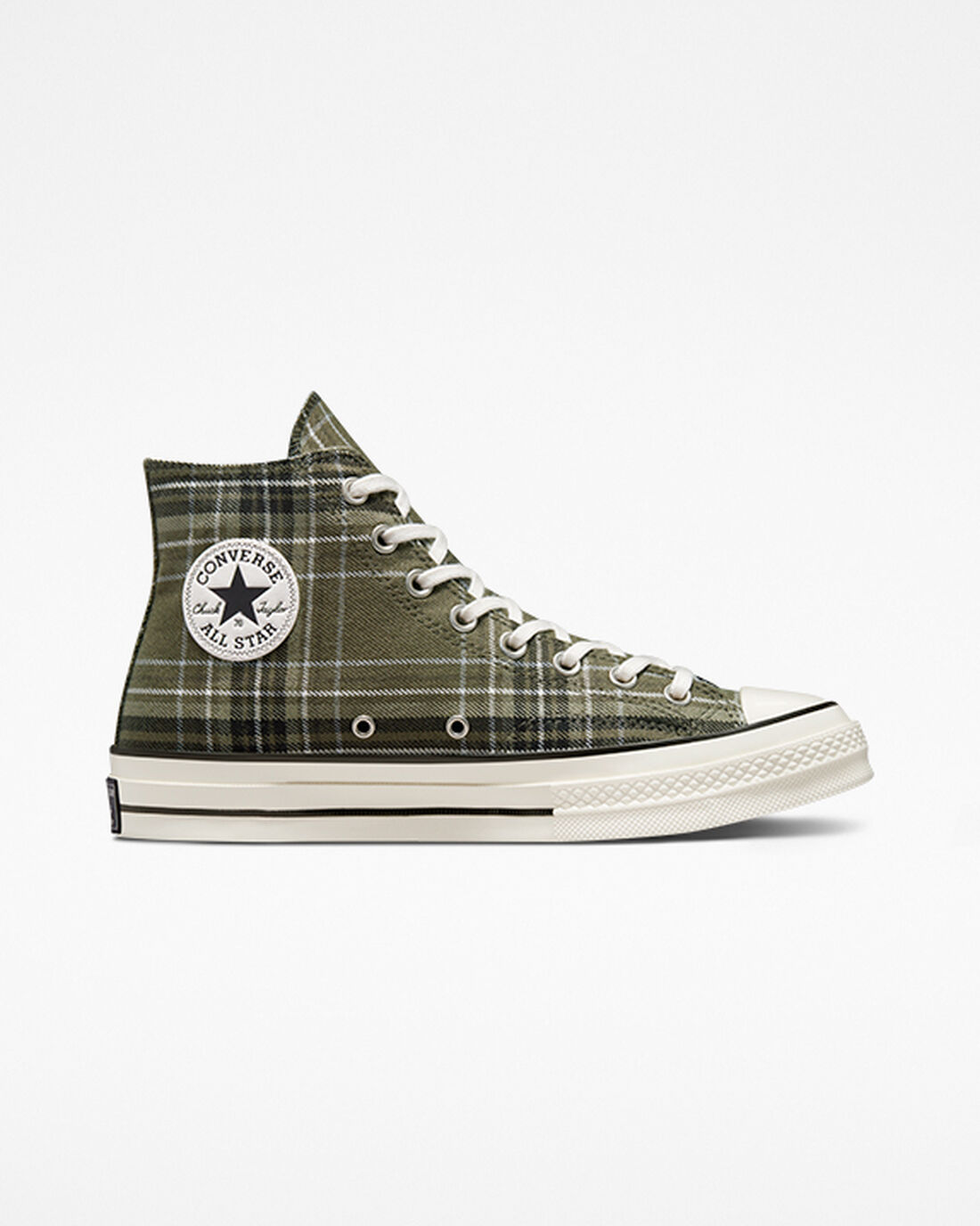 Converse Chuck 70 Tartan Férfi Magasszárú Cipő Olivazöld/Fekete | HU67432