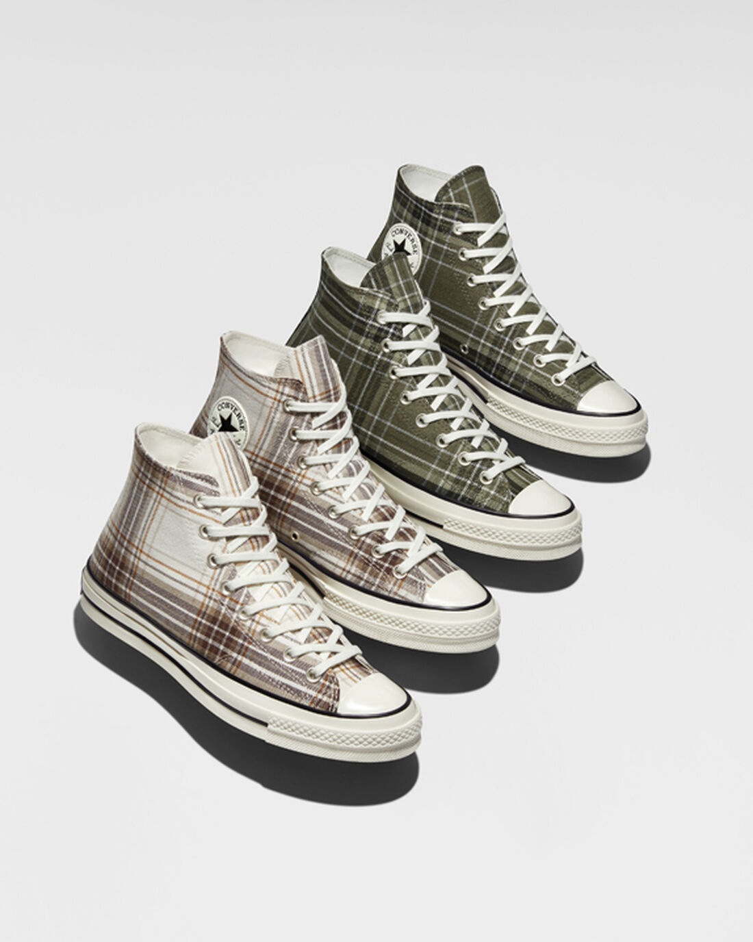 Converse Chuck 70 Tartan Férfi Magasszárú Cipő Bézs/Sötét/Fekete | HU78329