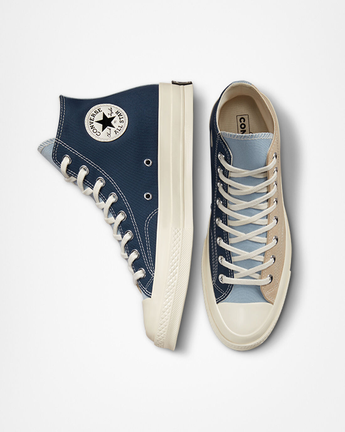 Converse Chuck 70 Tri-Panel Férfi Magasszárú Cipő Sötétkék | HU52783