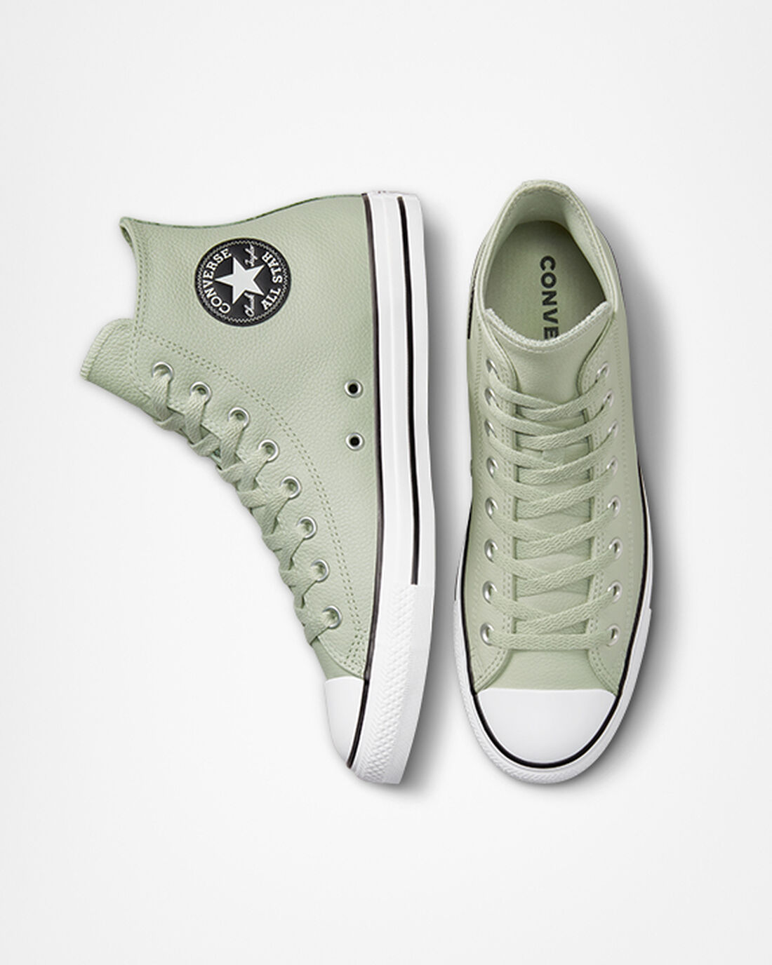 Converse Chuck Taylor All Star Bőr Férfi Magasszárú Cipő Olivazöld | HU14839