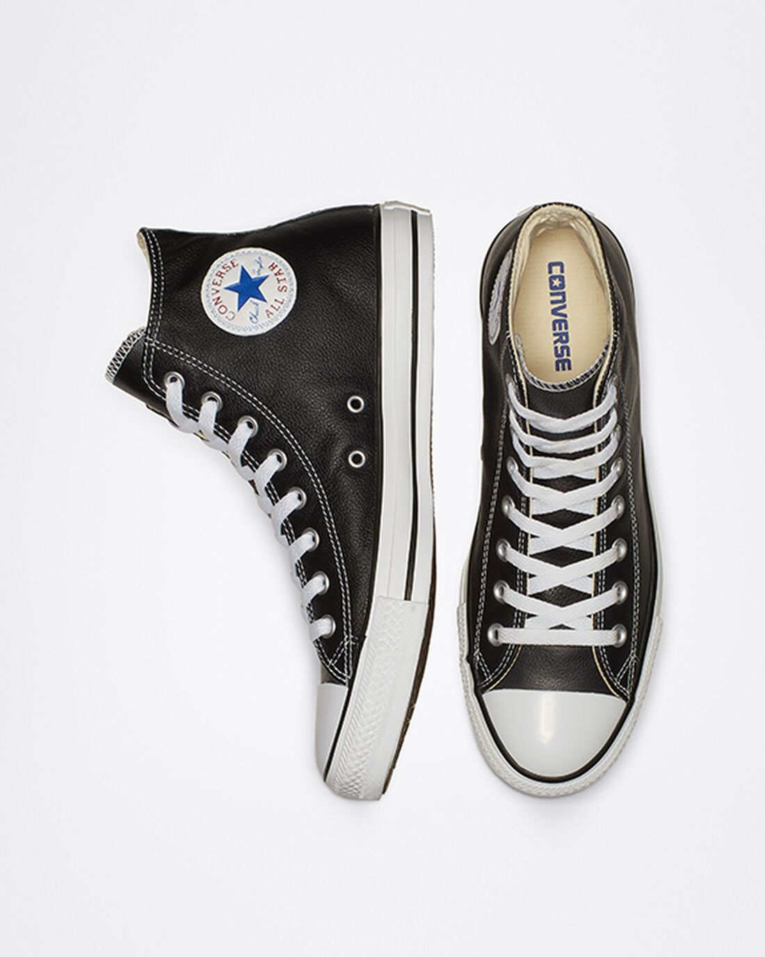 Converse Chuck Taylor All Star Bőr Férfi Magasszárú Cipő Fekete | HU23597