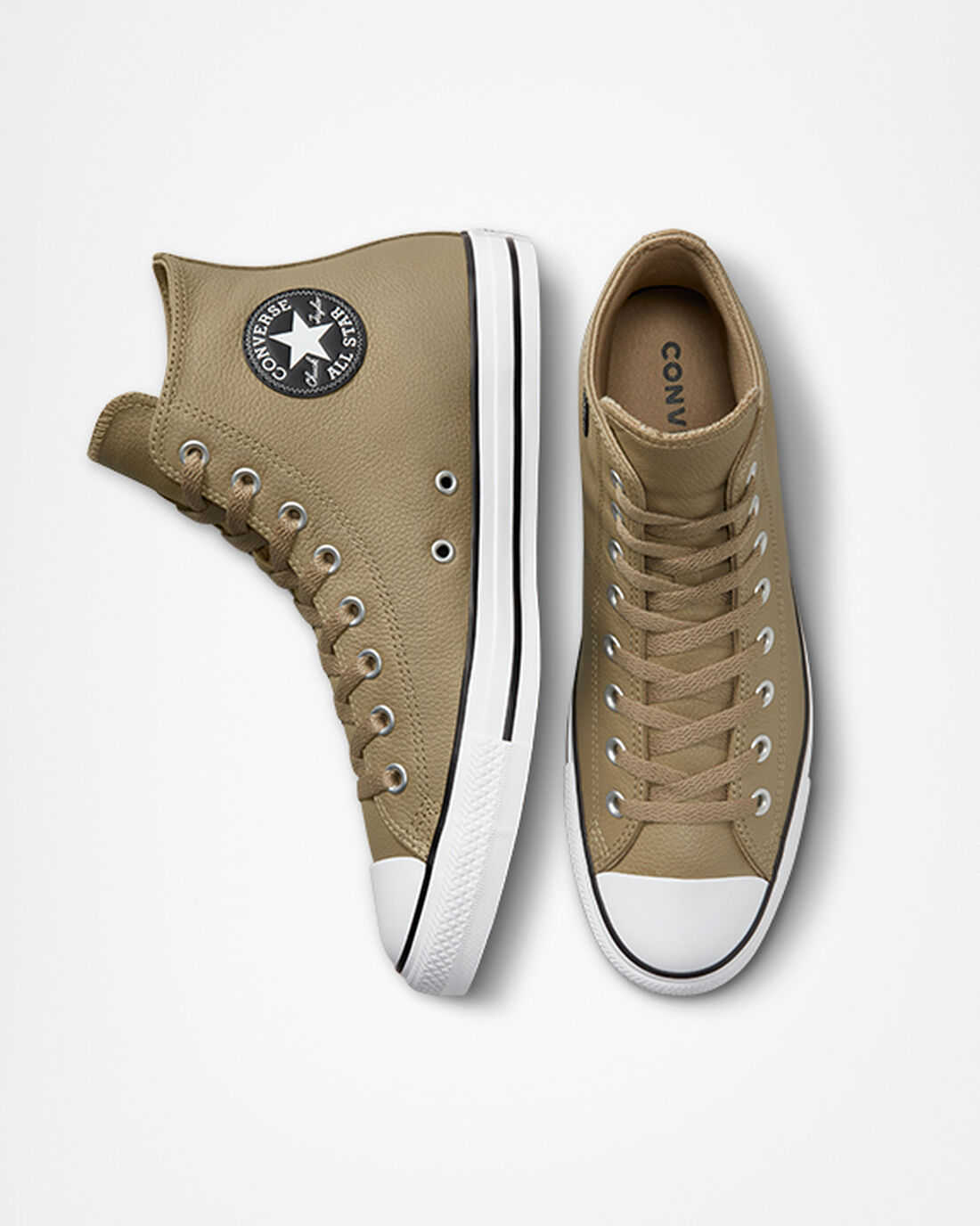 Converse Chuck Taylor All Star Bőr Férfi Magasszárú Cipő Khaki | HU30914