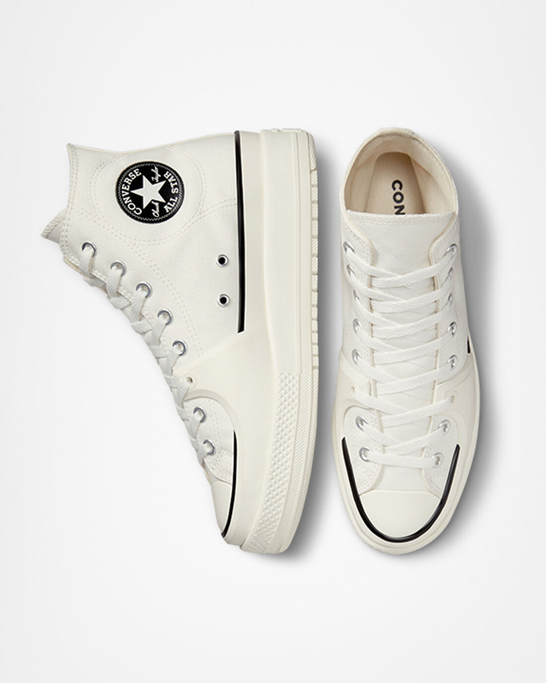 Converse Chuck Taylor All Star Construct Női Magasszárú Cipő Fehér/Fekete | HU32469