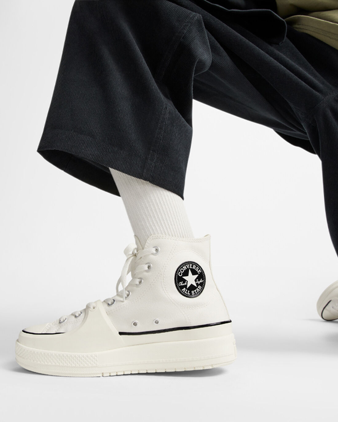 Converse Chuck Taylor All Star Construct Női Magasszárú Cipő Fehér/Fekete | HU32469