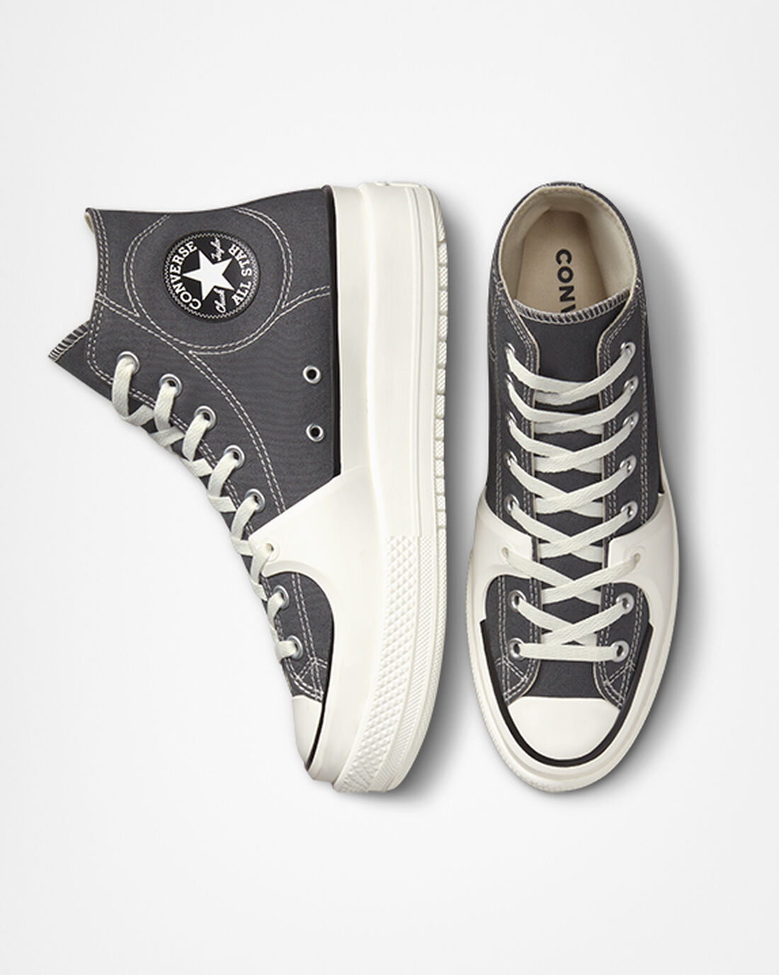 Converse Chuck Taylor All Star Construct Női Magasszárú Cipő Szürke/Fehér | HU70132