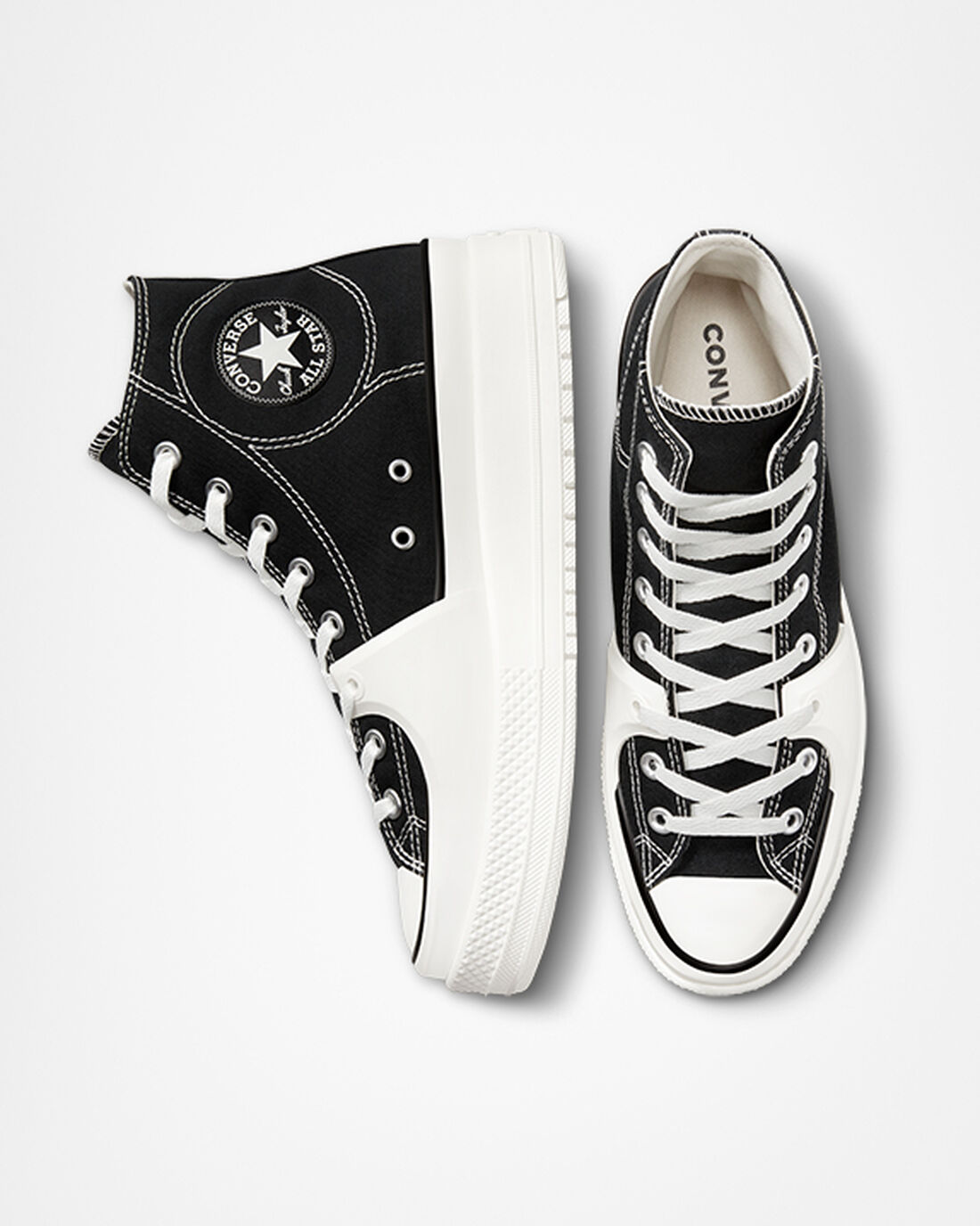 Converse Chuck Taylor All Star Construct Férfi Magasszárú Cipő Fekete/Fehér | HU79586