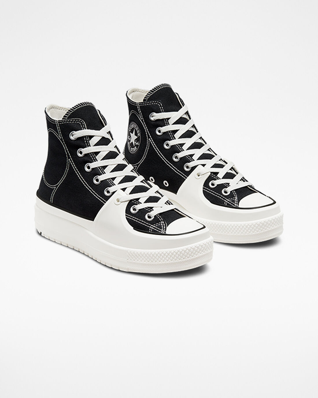 Converse Chuck Taylor All Star Construct Férfi Magasszárú Cipő Fekete/Fehér | HU79586