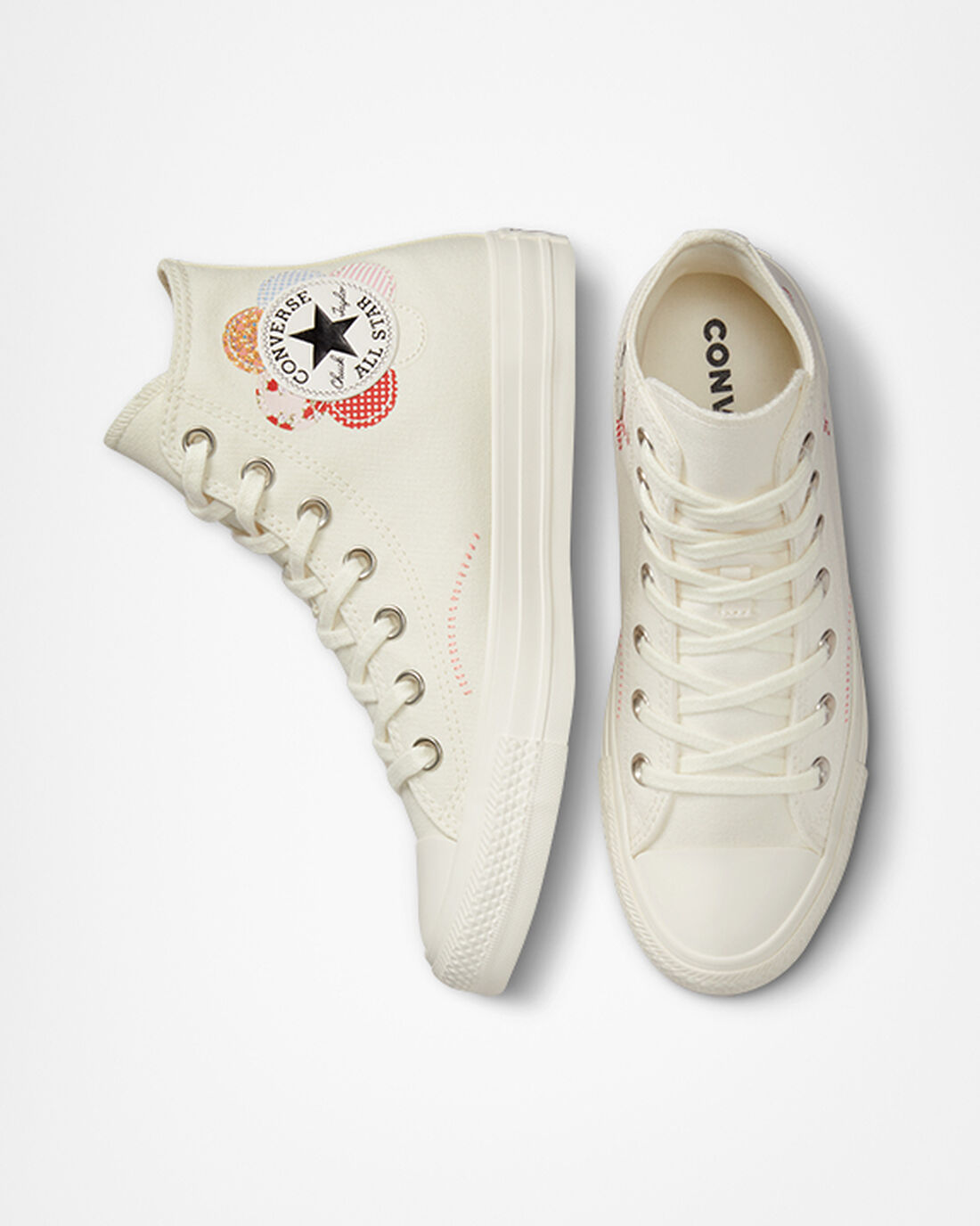 Converse Chuck Taylor All Star Crafted Patchwork Női Magasszárú Cipő Bézs/Narancssárga Rózsaszín/Fekete | HU65914