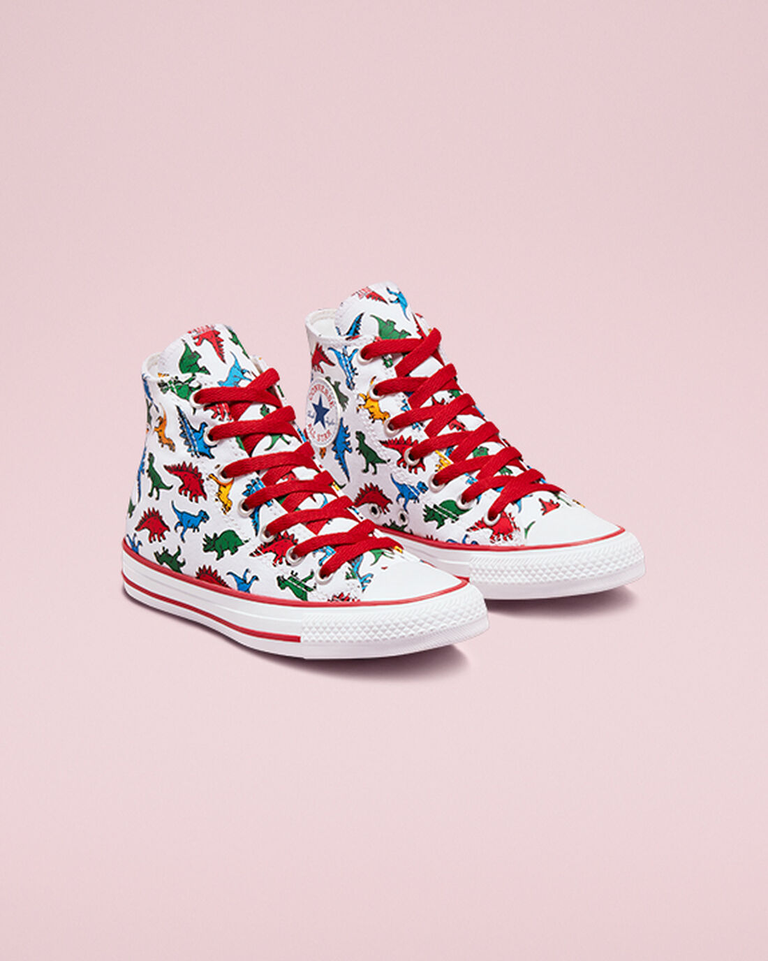 Converse Chuck Taylor All Star Dinosaurs Lány Magasszárú Cipő Fehér/Piros/Kék | HU01458