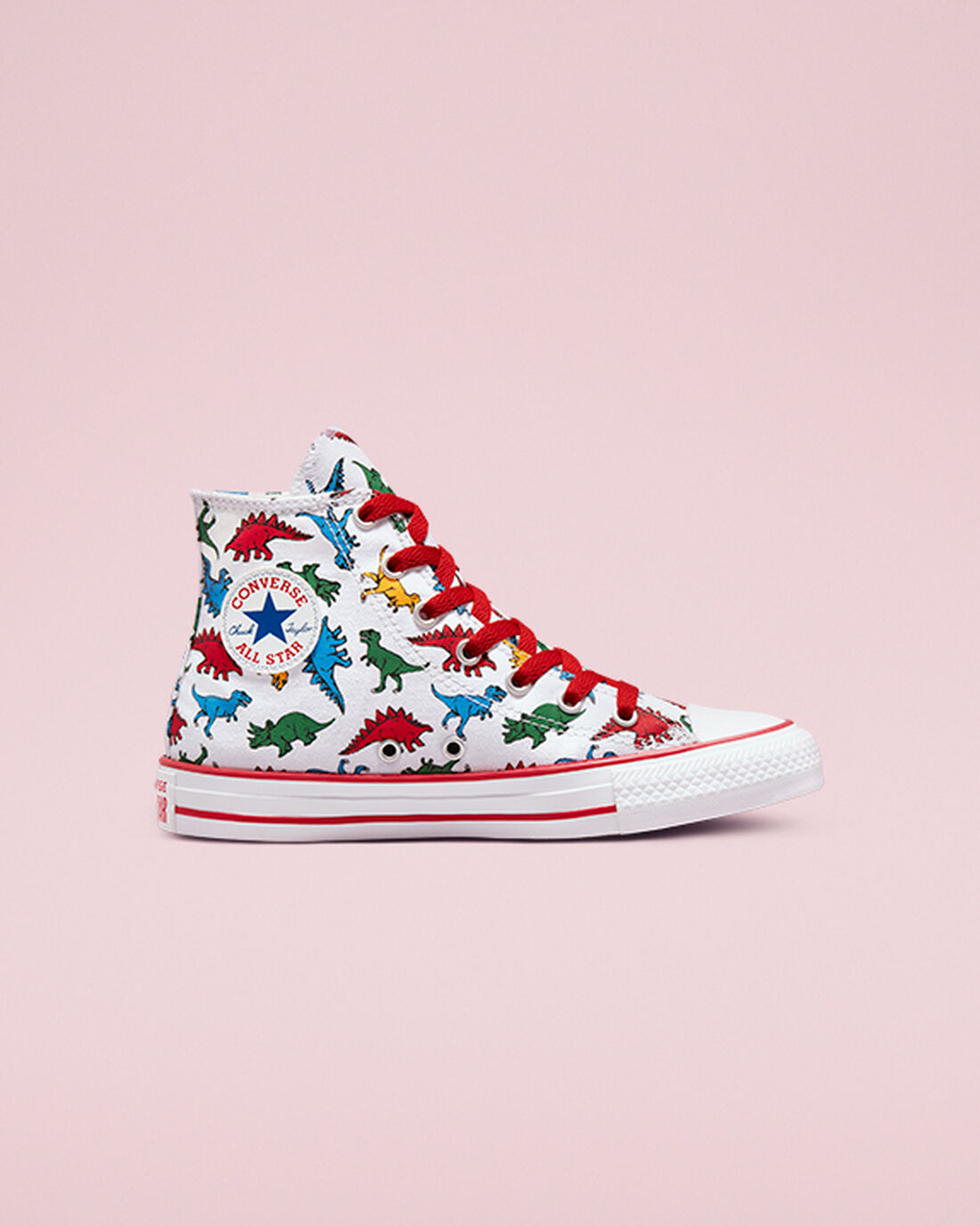 Converse Chuck Taylor All Star Dinosaurs Lány Magasszárú Cipő Fehér/Piros/Kék | HU01458