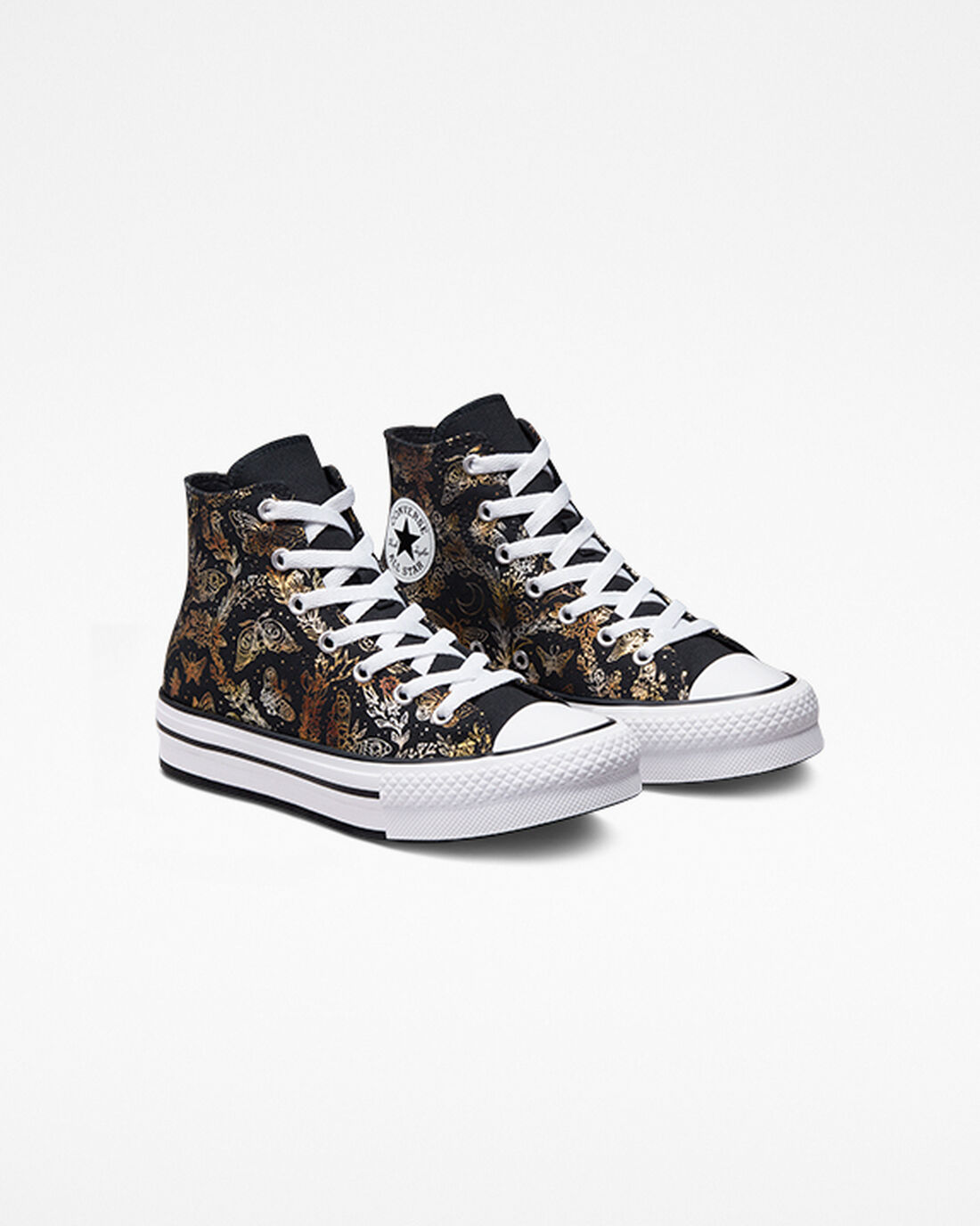 Converse Chuck Taylor All Star EVA Lift Lány Magasszárú Cipő Fekete/Arany/Fehér | HU03614