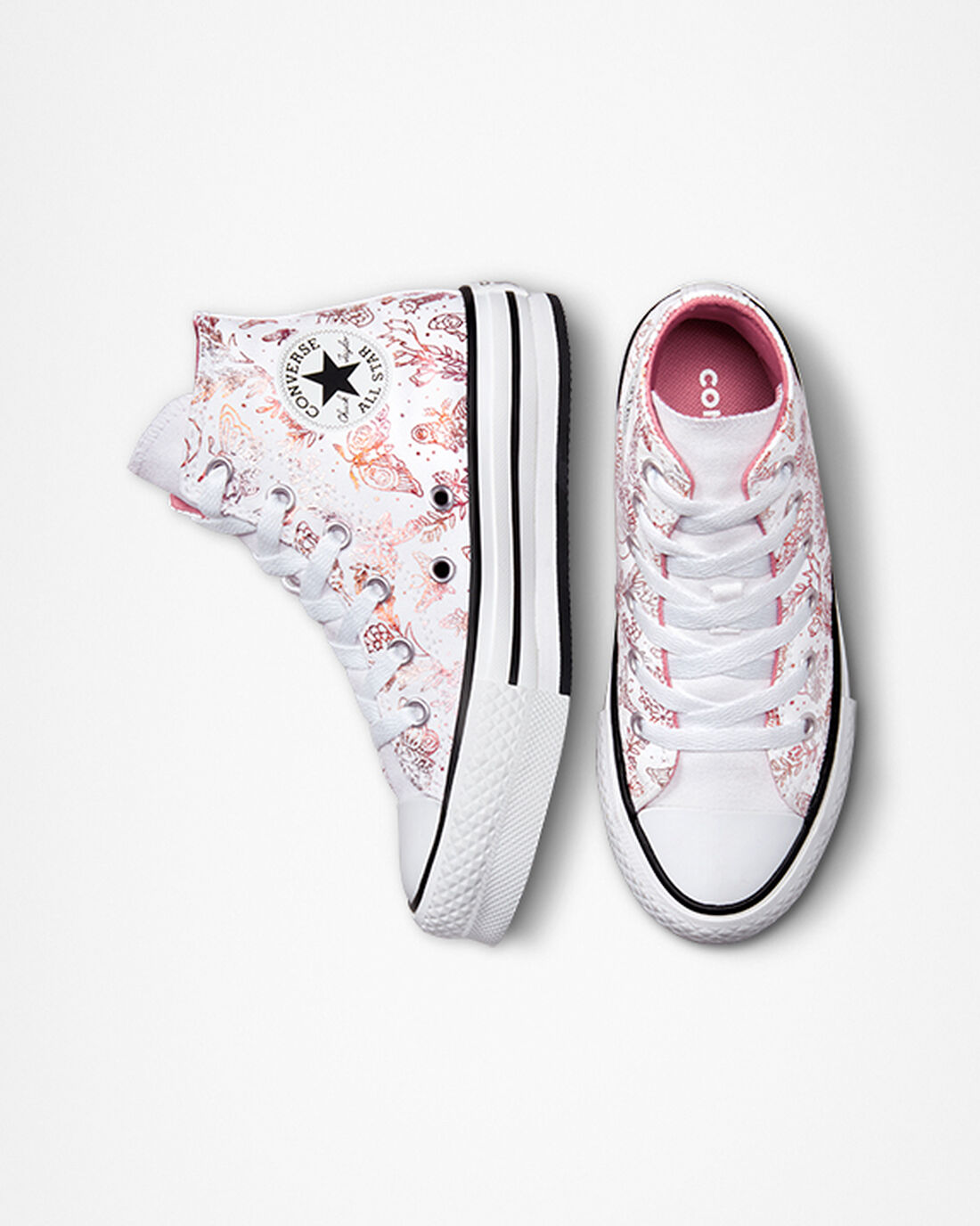 Converse Chuck Taylor All Star EVA Lift Lány Magasszárú Cipő Fehér/Rózsaszín/Fekete | HU14280