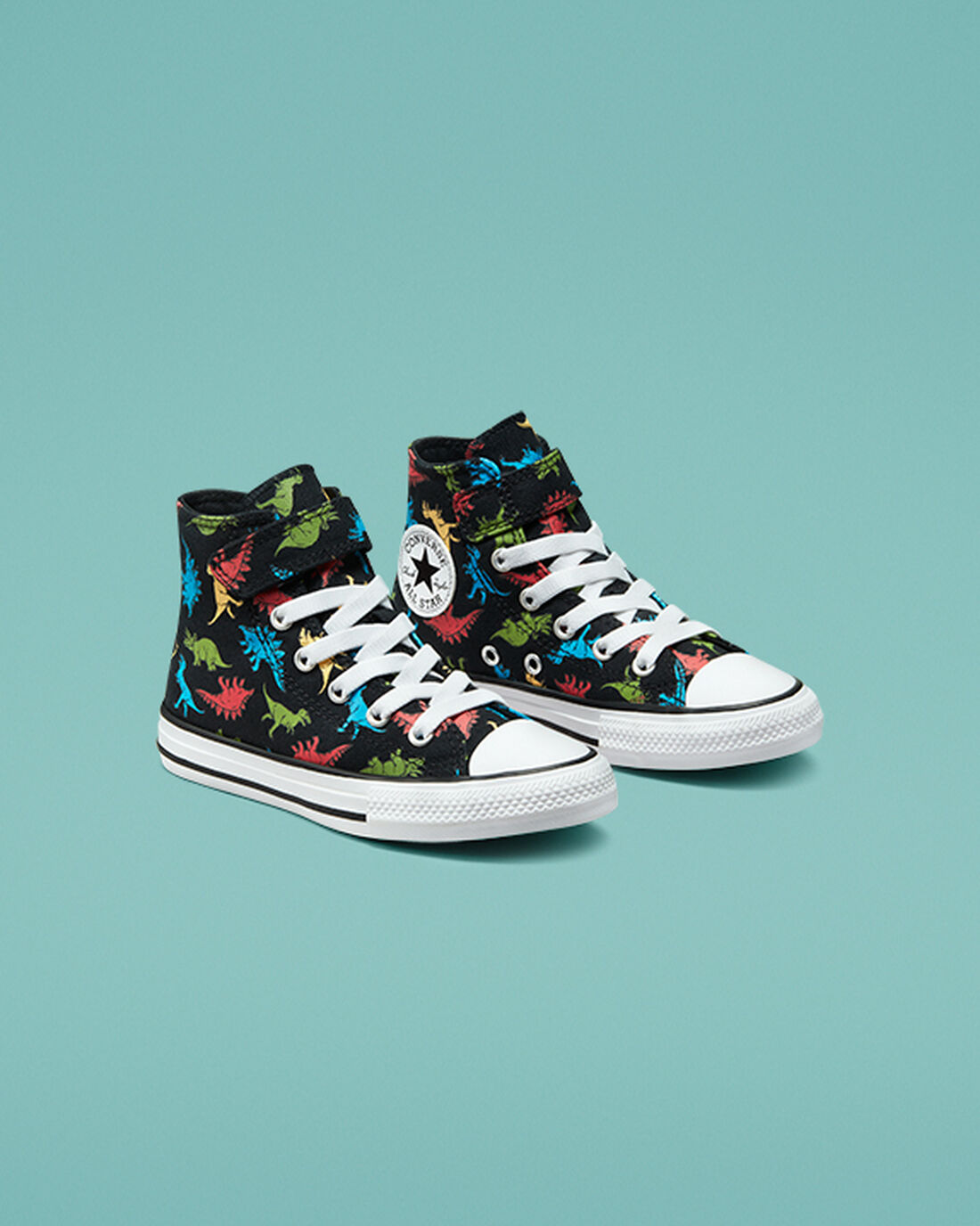 Converse Chuck Taylor All Star Easy-On Dinosaurs Lány Magasszárú Cipő Fekete/Piros/Kék | HU03462