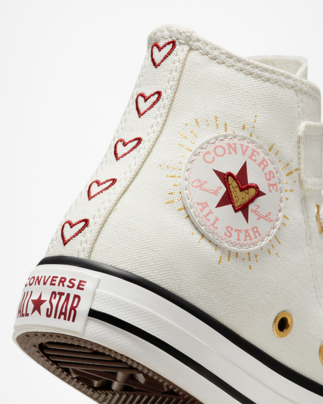 Converse Chuck Taylor All Star Easy-On Hearts Lány Magasszárú Cipő Fehér/Sötét Piros | HU84139