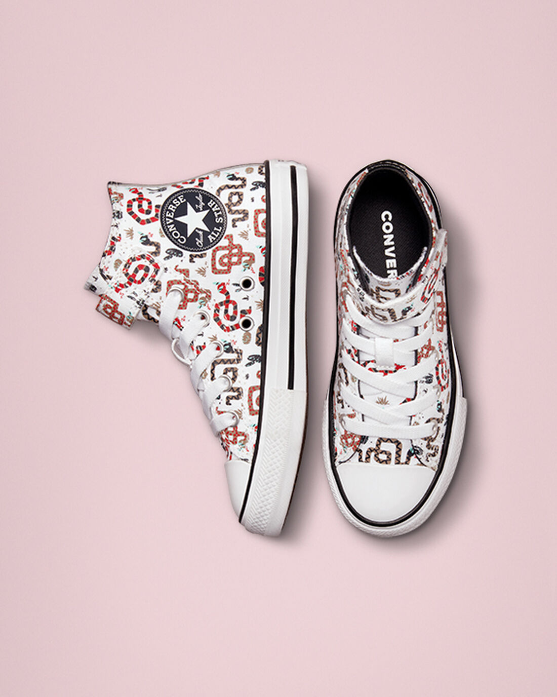 Converse Chuck Taylor All Star Easy-On Snake Lány Magasszárú Cipő Fehér/Szürke/Piros | HU16824