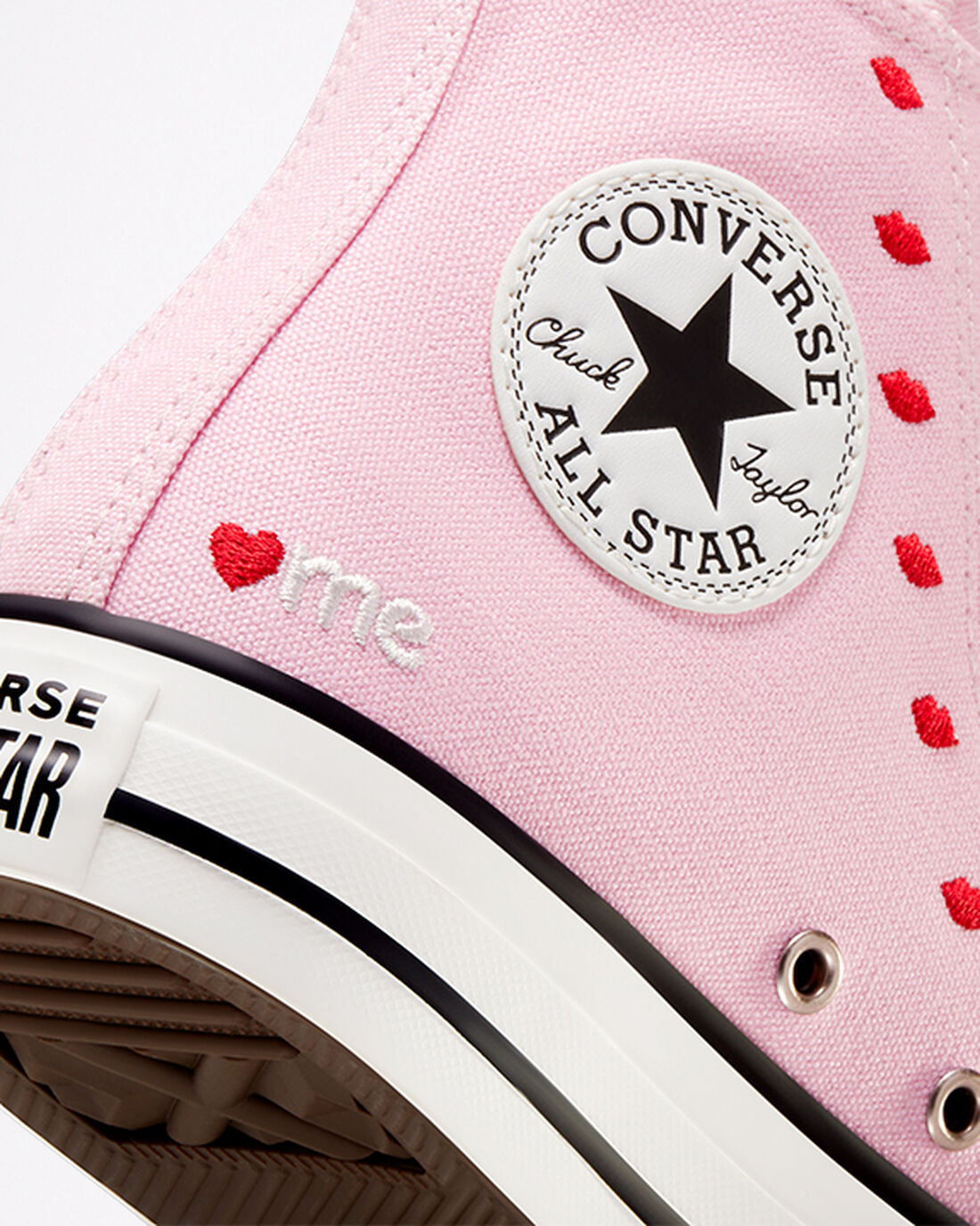 Converse Chuck Taylor All Star Embroidered Lips Női Magasszárú Cipő Rózsaszín/Fehér | HU10368