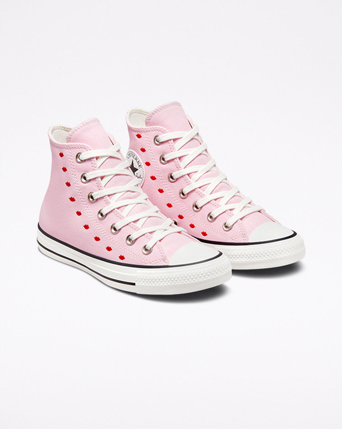 Converse Chuck Taylor All Star Embroidered Lips Női Magasszárú Cipő Rózsaszín/Fehér | HU10368