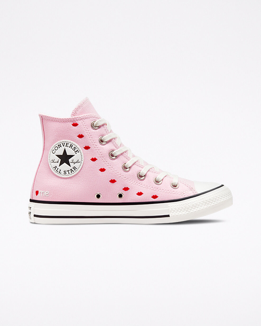 Converse Chuck Taylor All Star Embroidered Lips Női Magasszárú Cipő Rózsaszín/Fehér | HU10368