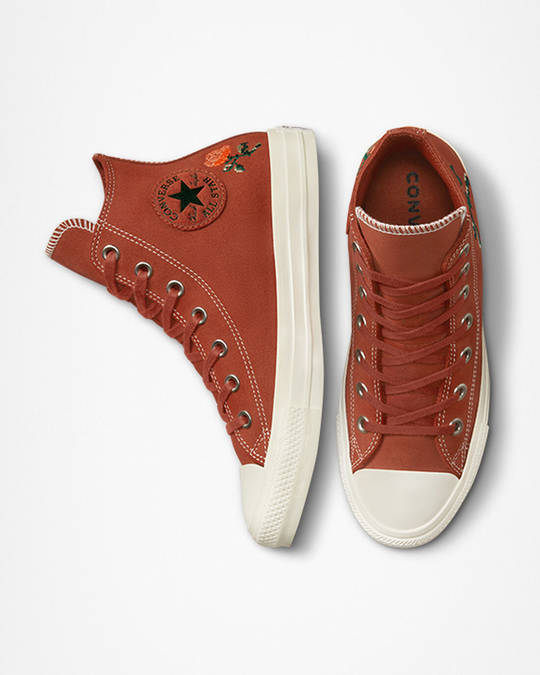 Converse Chuck Taylor All Star Embroidered Roses Női Magasszárú Cipő Narancssárga | HU41280