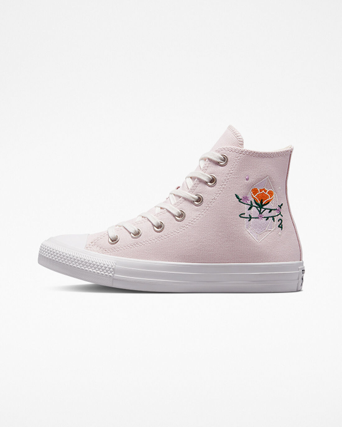 Converse Chuck Taylor All Star Embroidered Crystals Női Magasszárú Cipő Rózsaszín/Fehér | HU72145