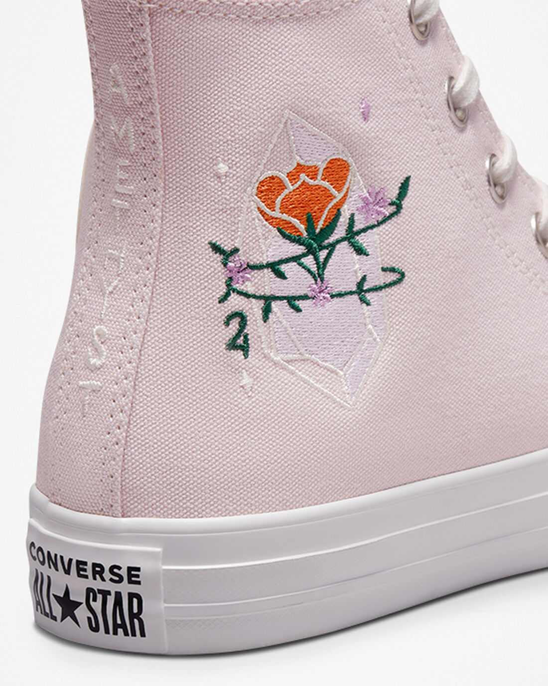 Converse Chuck Taylor All Star Embroidered Crystals Női Magasszárú Cipő Rózsaszín/Fehér | HU72145