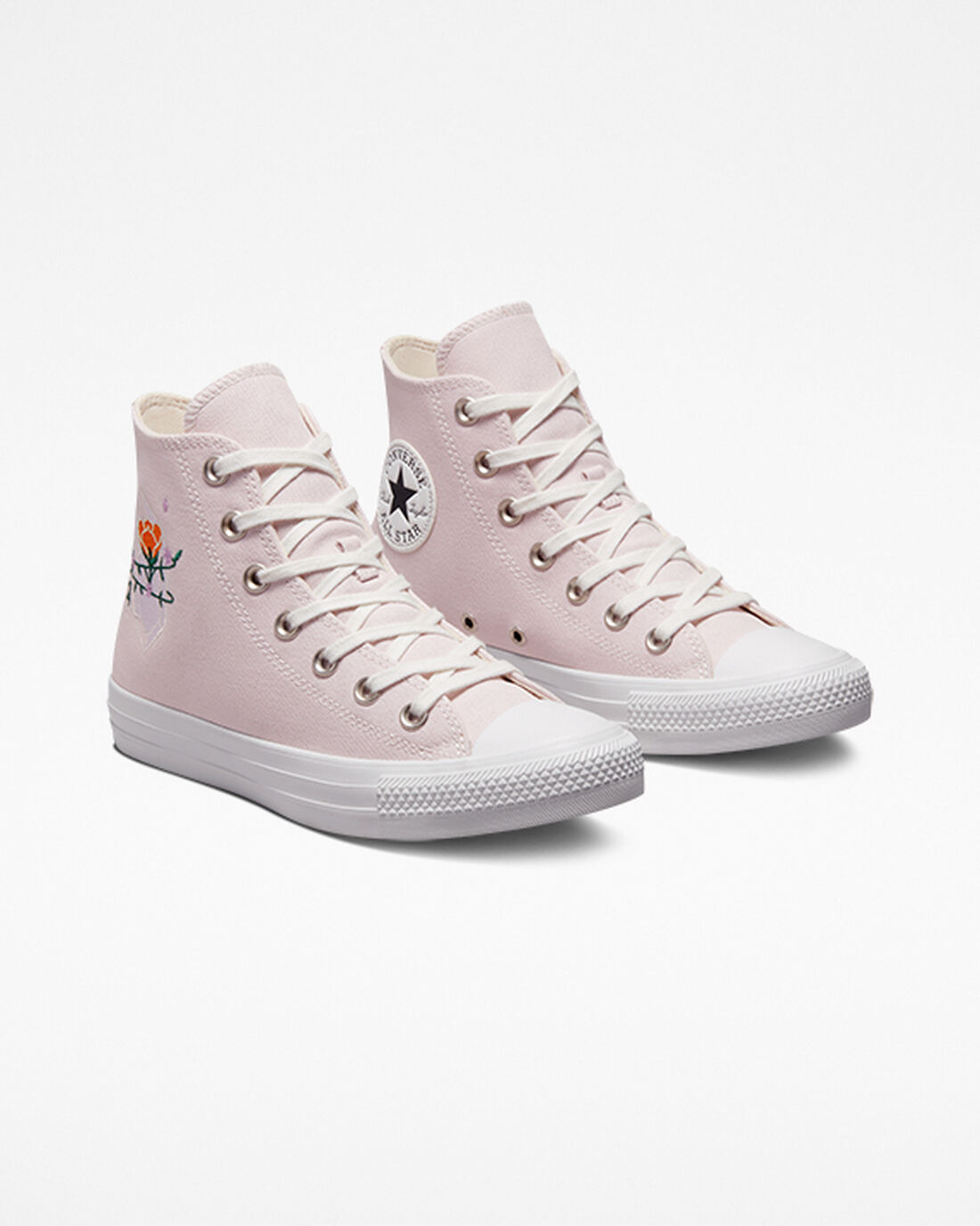 Converse Chuck Taylor All Star Embroidered Crystals Női Magasszárú Cipő Rózsaszín/Fehér | HU72145