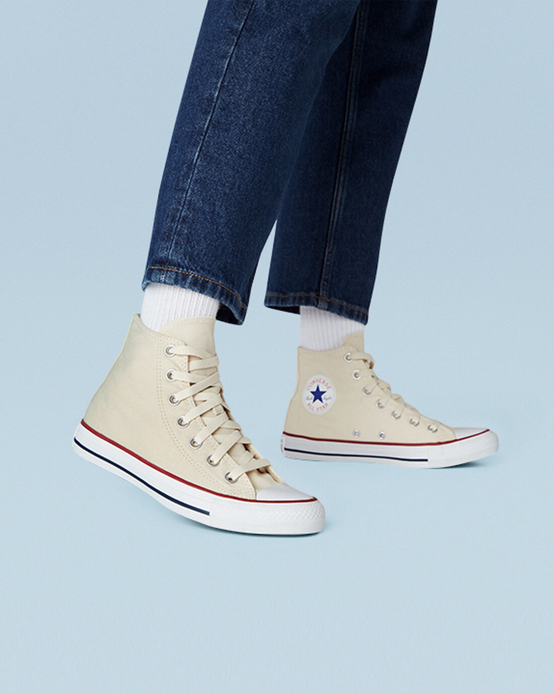 Converse Chuck Taylor All Star Férfi Magasszárú Cipő Bézs Fehér | HU27105