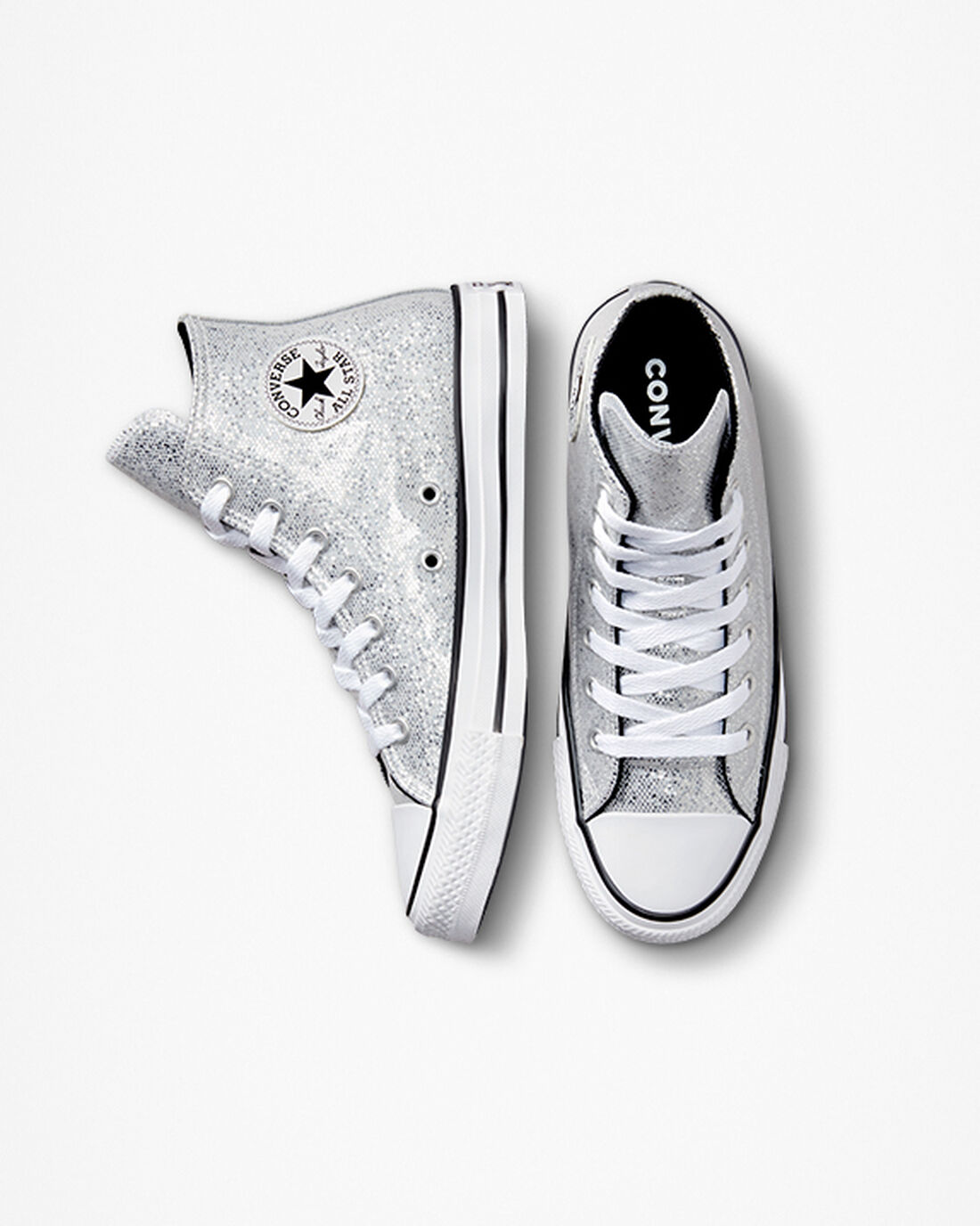 Converse Chuck Taylor All Star Glitter Lány Magasszárú Cipő Titán/Szürke/Fekete | HU14790