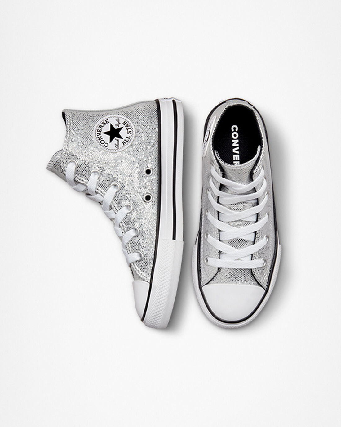 Converse Chuck Taylor All Star Glitter Lány Magasszárú Cipő Titán/Szürke/Fekete | HU25706