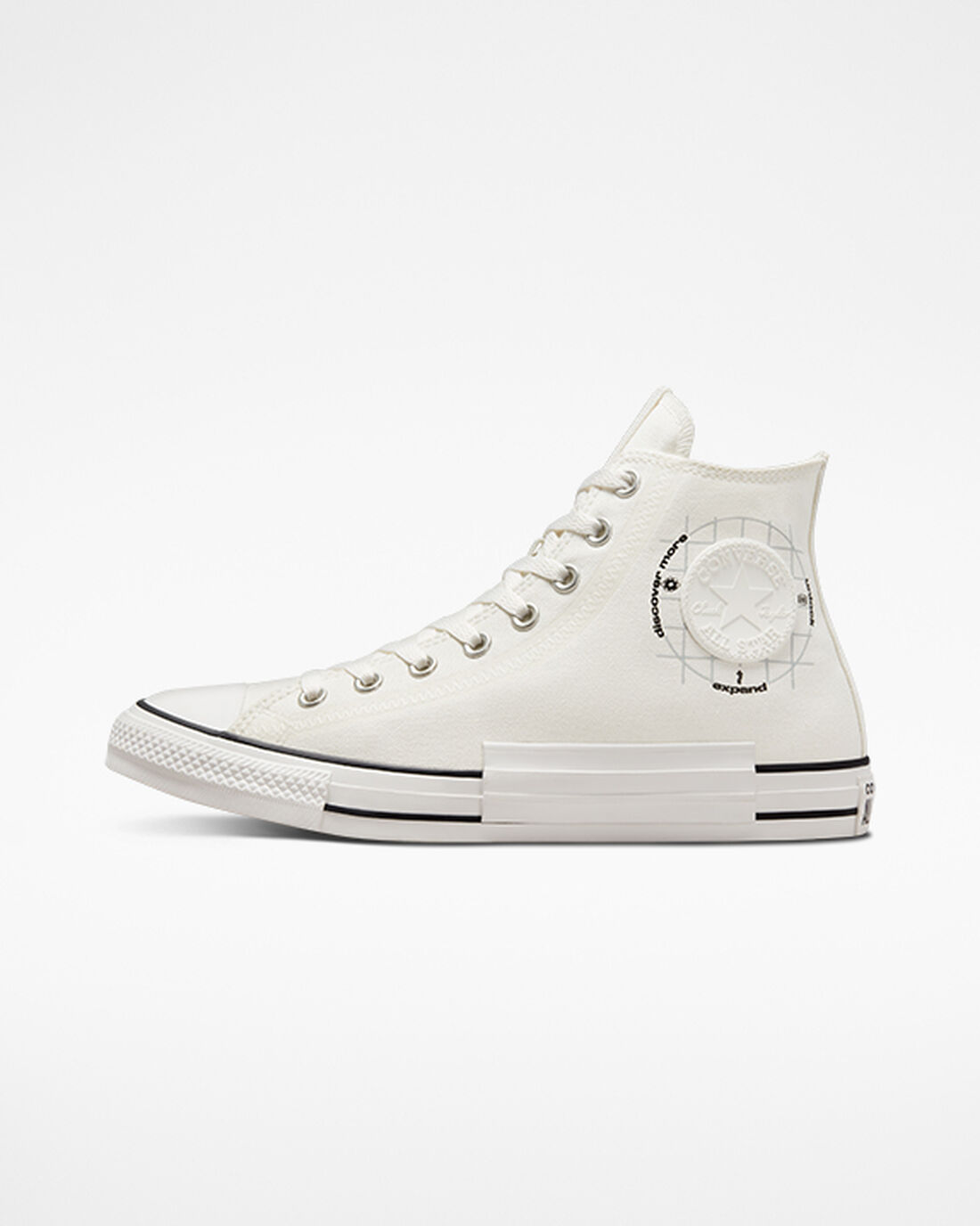 Converse Chuck Taylor All Star Grid Logo Férfi Magasszárú Cipő Fehér | HU26170