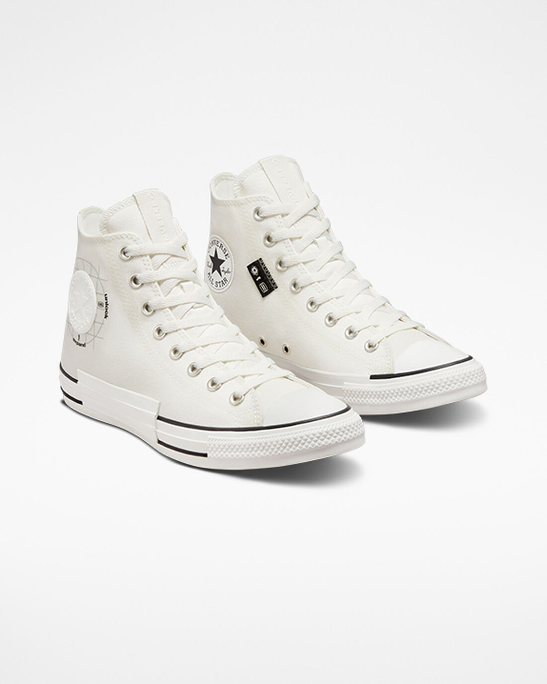 Converse Chuck Taylor All Star Grid Logo Férfi Magasszárú Cipő Fehér | HU26170