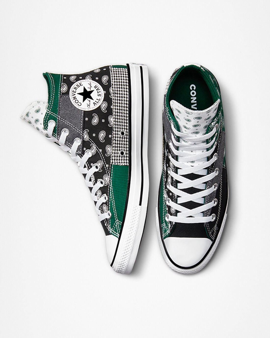 Converse Chuck Taylor All Star Hacked Patterns Férfi Magasszárú Cipő Zöld/Fekete/Fehér | HU52310