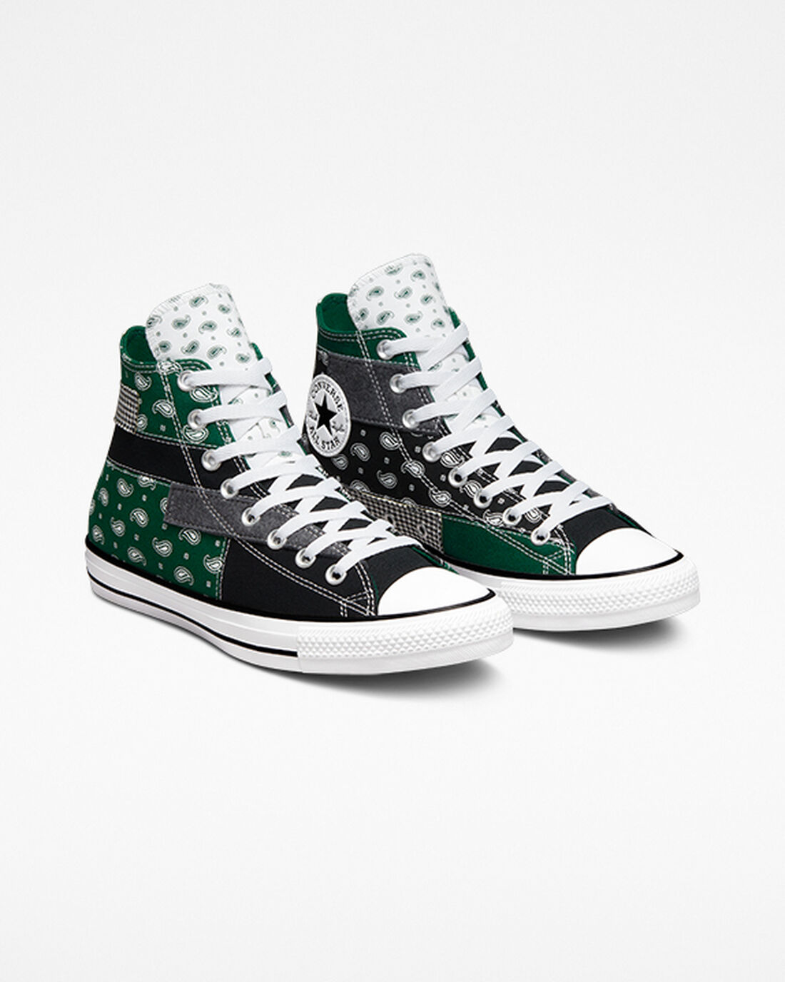 Converse Chuck Taylor All Star Hacked Patterns Férfi Magasszárú Cipő Zöld/Fekete/Fehér | HU52310