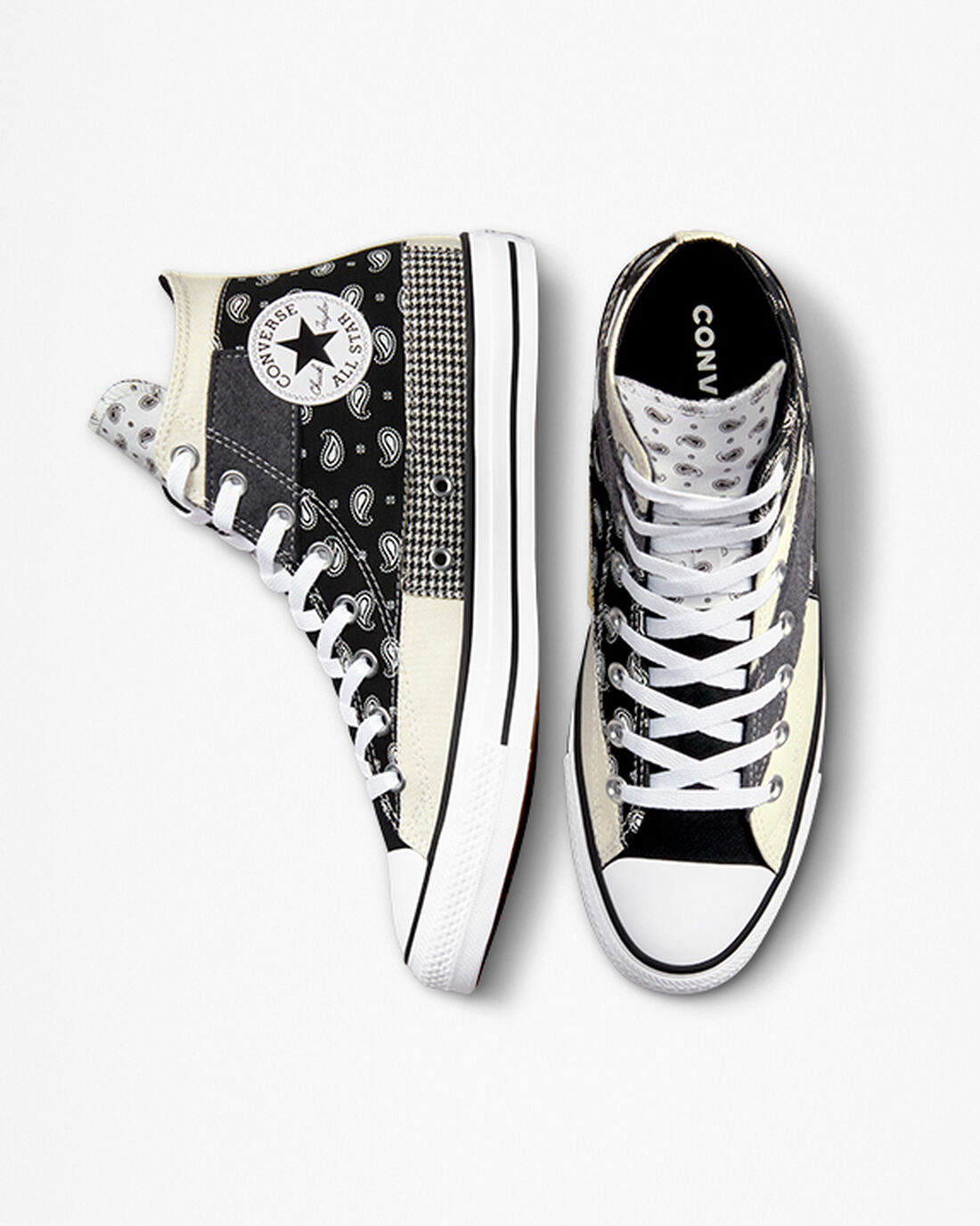 Converse Chuck Taylor All Star Hacked Patterns Női Magasszárú Cipő Bézs/Fekete/Fehér | HU62549