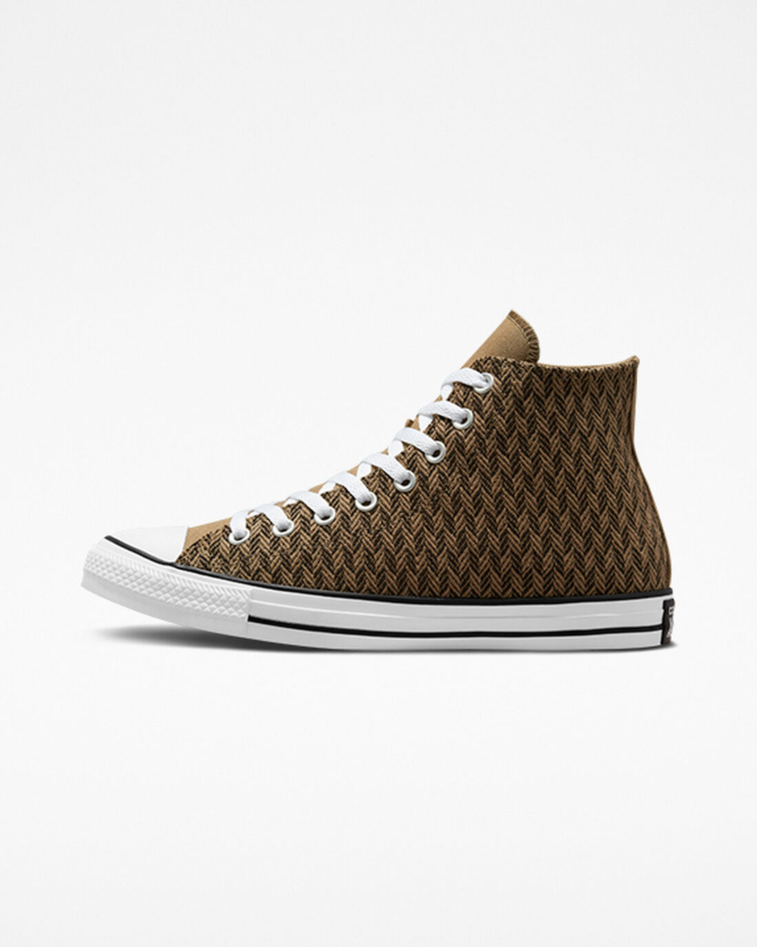 Converse Chuck Taylor All Star Herringbone Női Magasszárú Cipő Barna/Fehér | HU31462