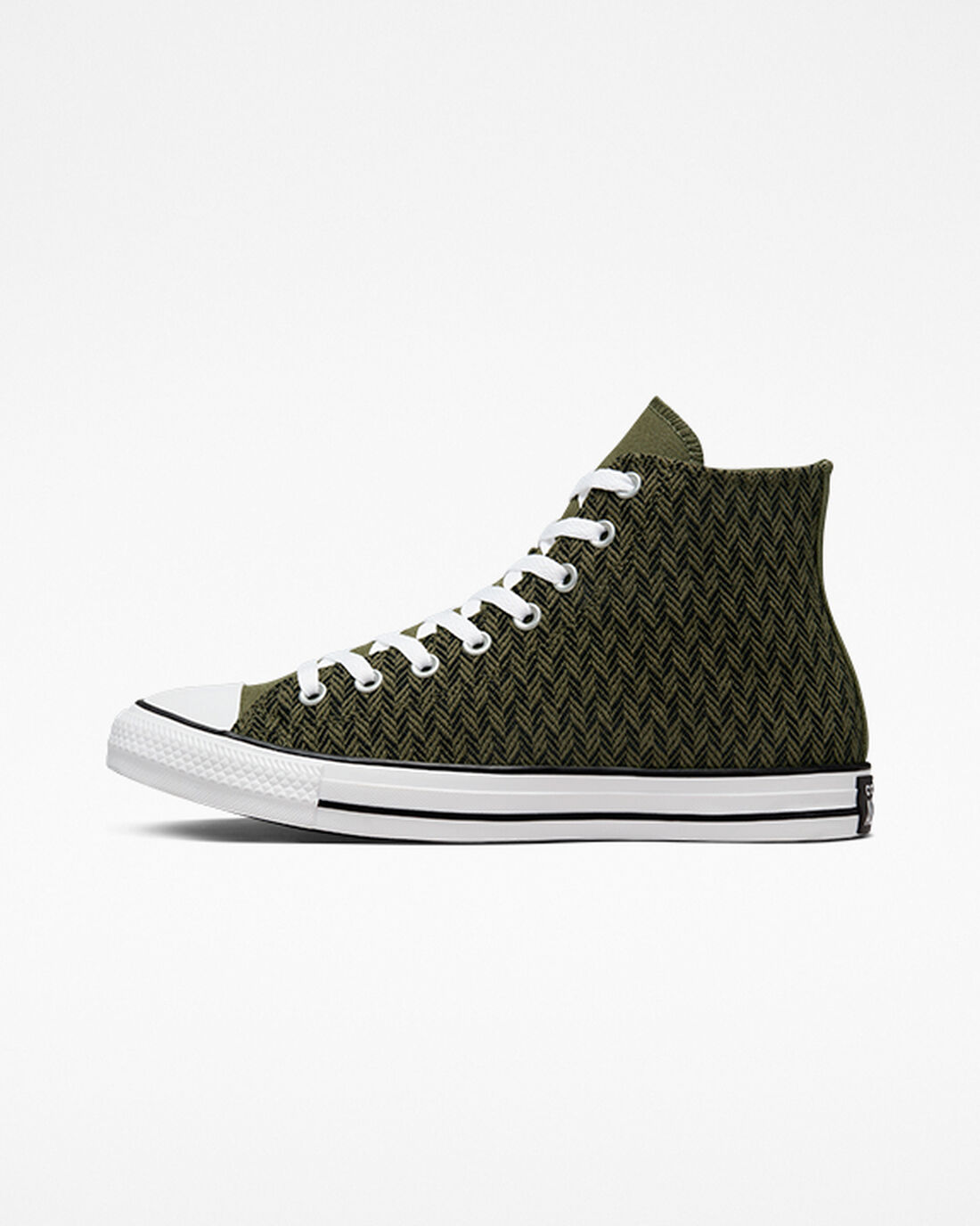 Converse Chuck Taylor All Star Herringbone Férfi Magasszárú Cipő Olivazöld/Fekete/Fehér | HU73064