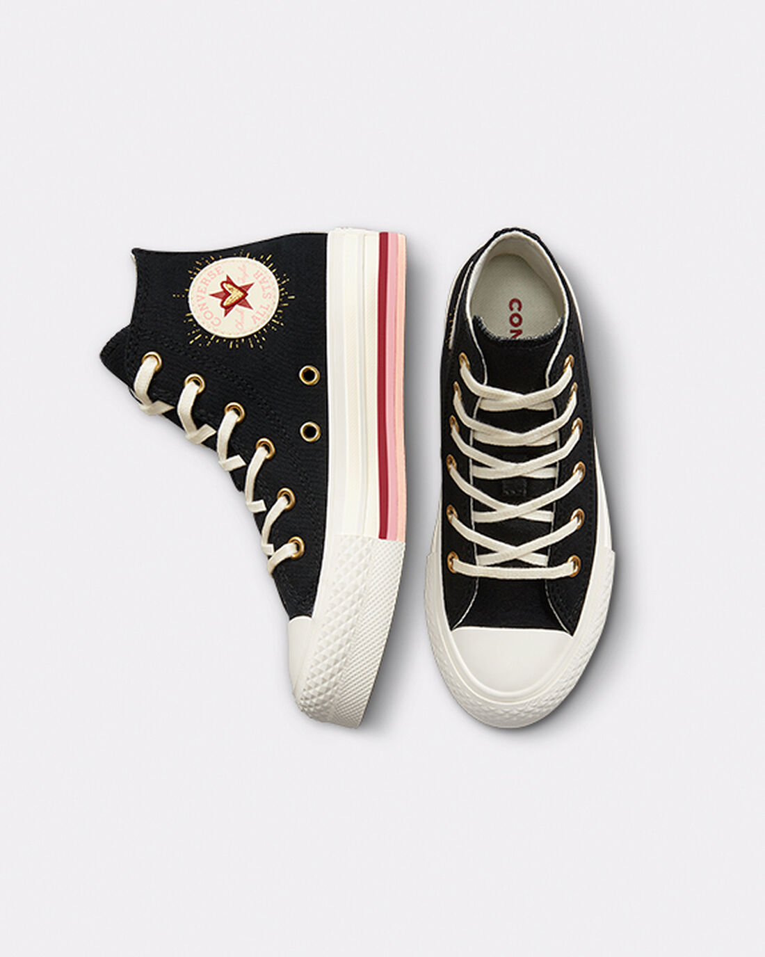 Converse Chuck Taylor All Star Lift Lány Magasszárú Cipő Fekete | HU13948