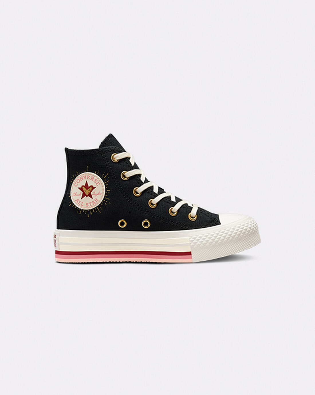 Converse Chuck Taylor All Star Lift Lány Magasszárú Cipő Fekete | HU13948