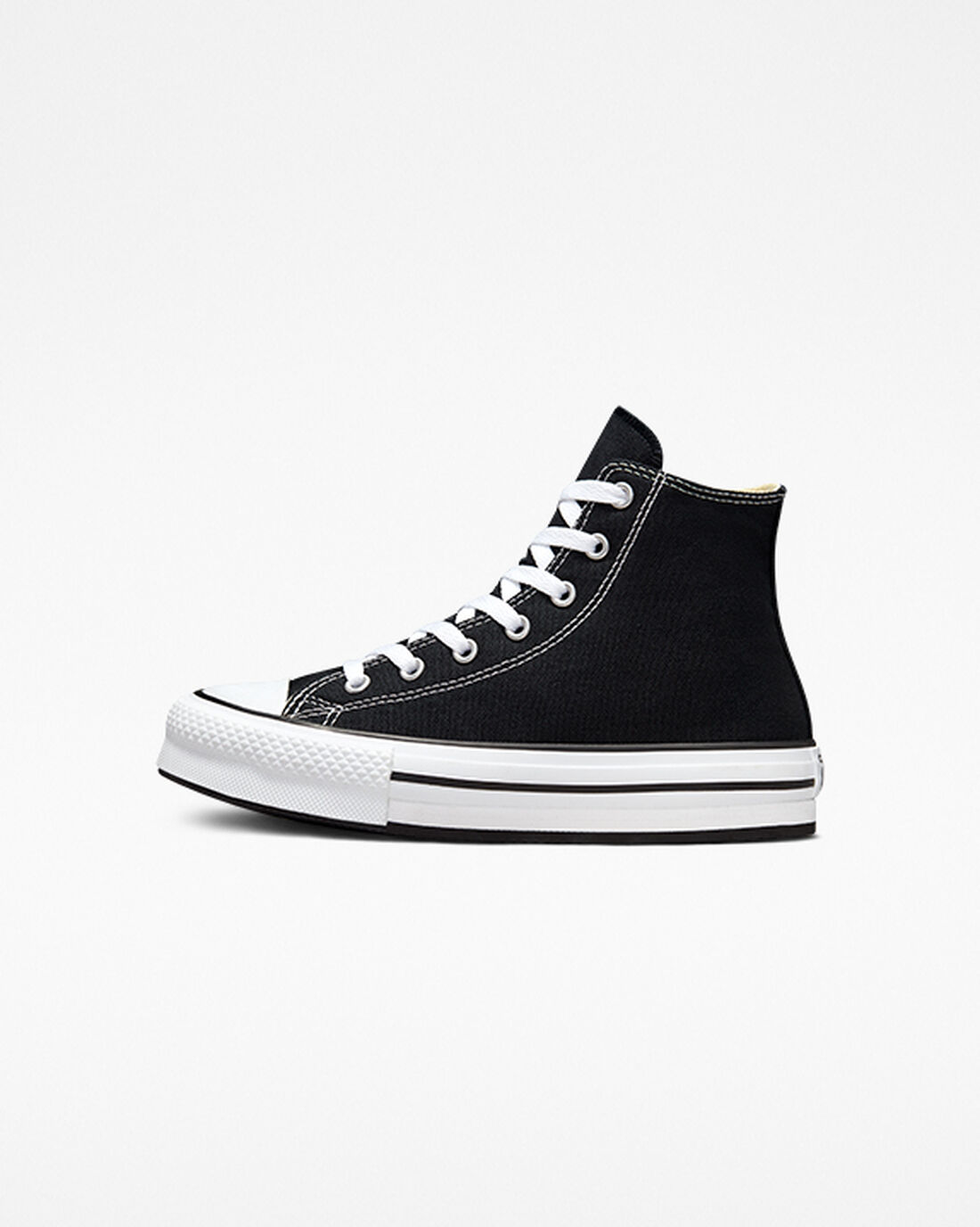 Converse Chuck Taylor All Star Lift Lány Magasszárú Cipő Fekete/Fehér/Fekete | HU43590