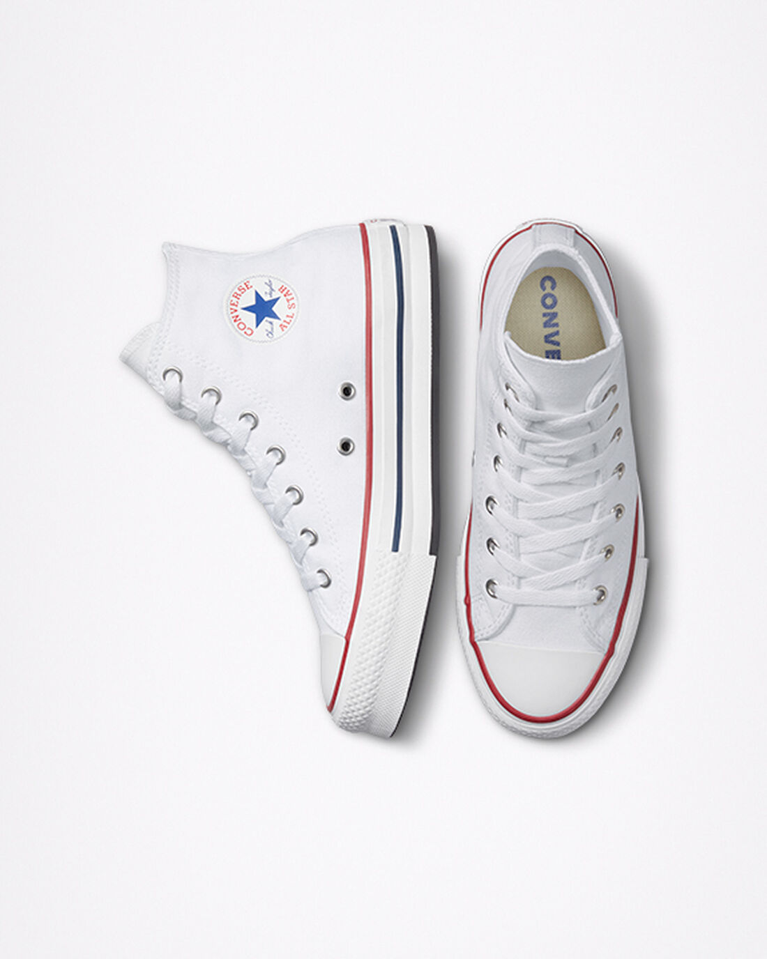 Converse Chuck Taylor All Star Lift Lány Magasszárú Cipő Fehér/Sötét Piros/Sötétkék | HU69853