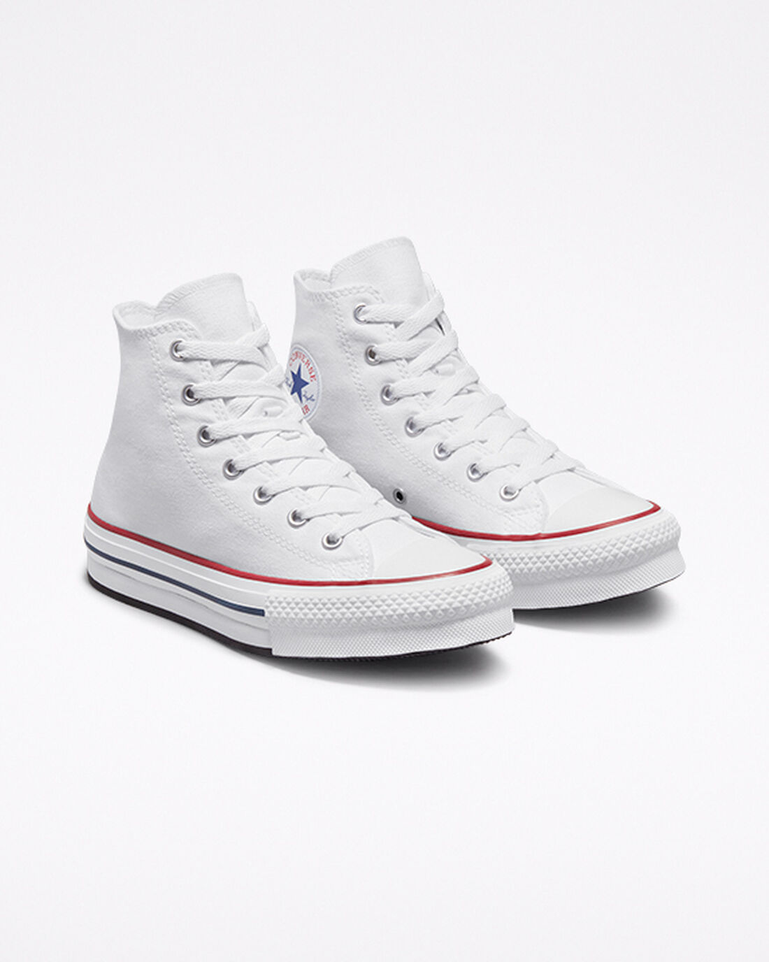 Converse Chuck Taylor All Star Lift Lány Magasszárú Cipő Fehér/Sötét Piros/Sötétkék | HU69853