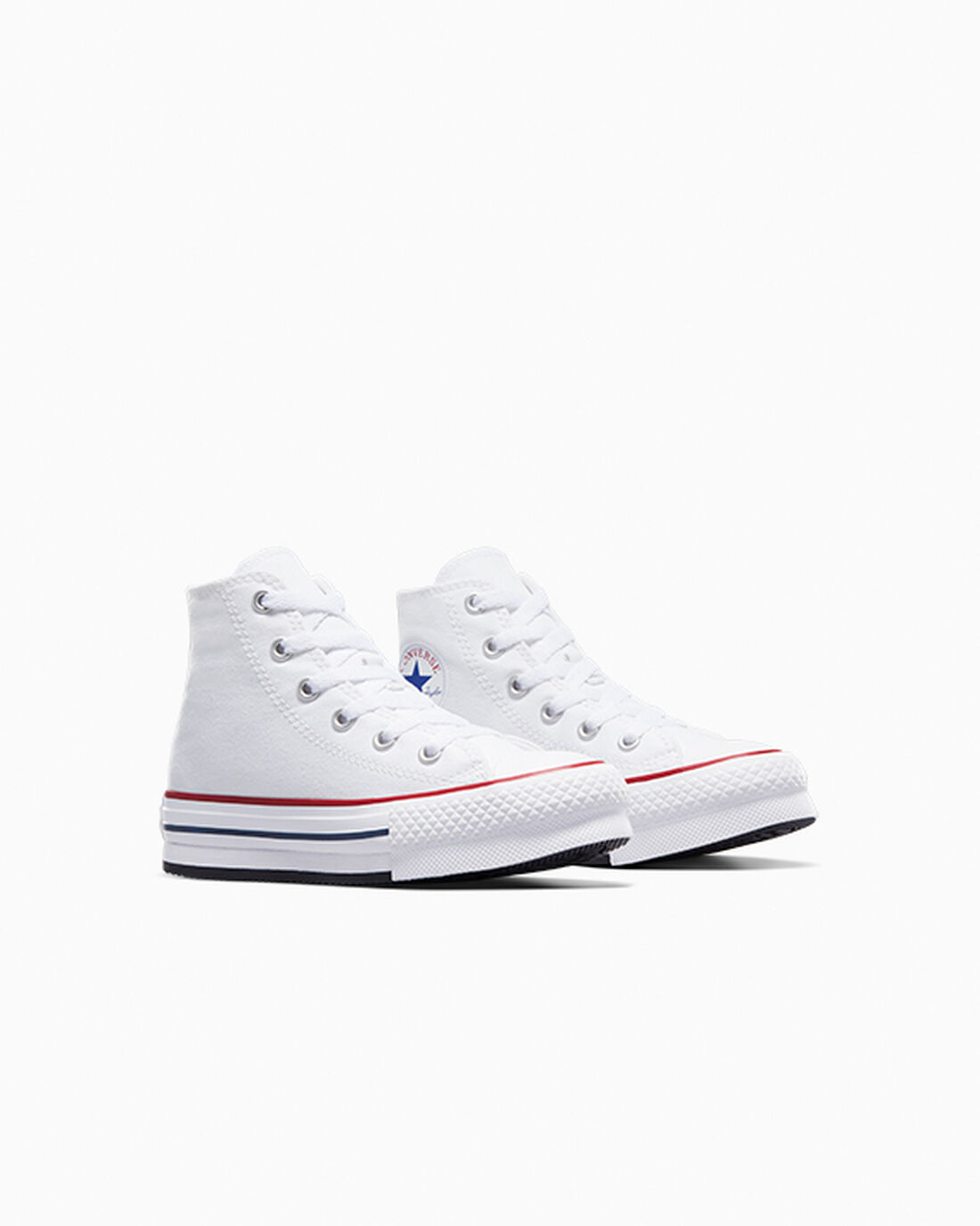 Converse Chuck Taylor All Star Lift Lány Magasszárú Cipő Fehér/Sötét Piros/Sötétkék | HU85149