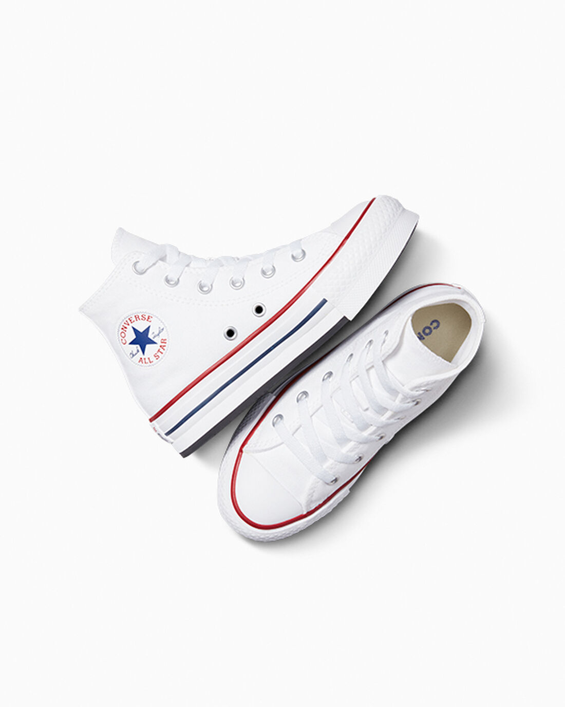 Converse Chuck Taylor All Star Lift Lány Magasszárú Cipő Fehér/Sötét Piros/Sötétkék | HU85149