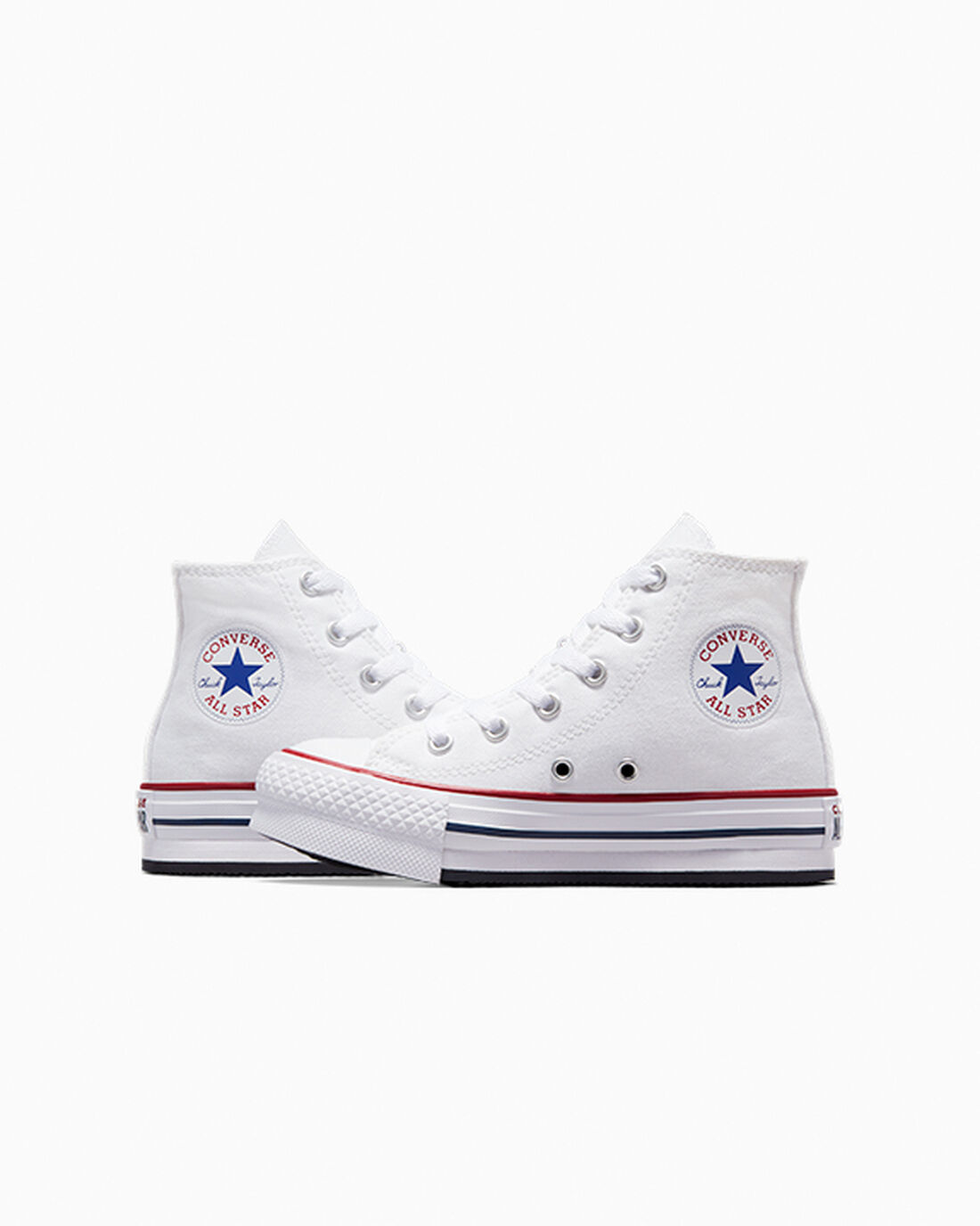 Converse Chuck Taylor All Star Lift Lány Magasszárú Cipő Fehér/Sötét Piros/Sötétkék | HU85149