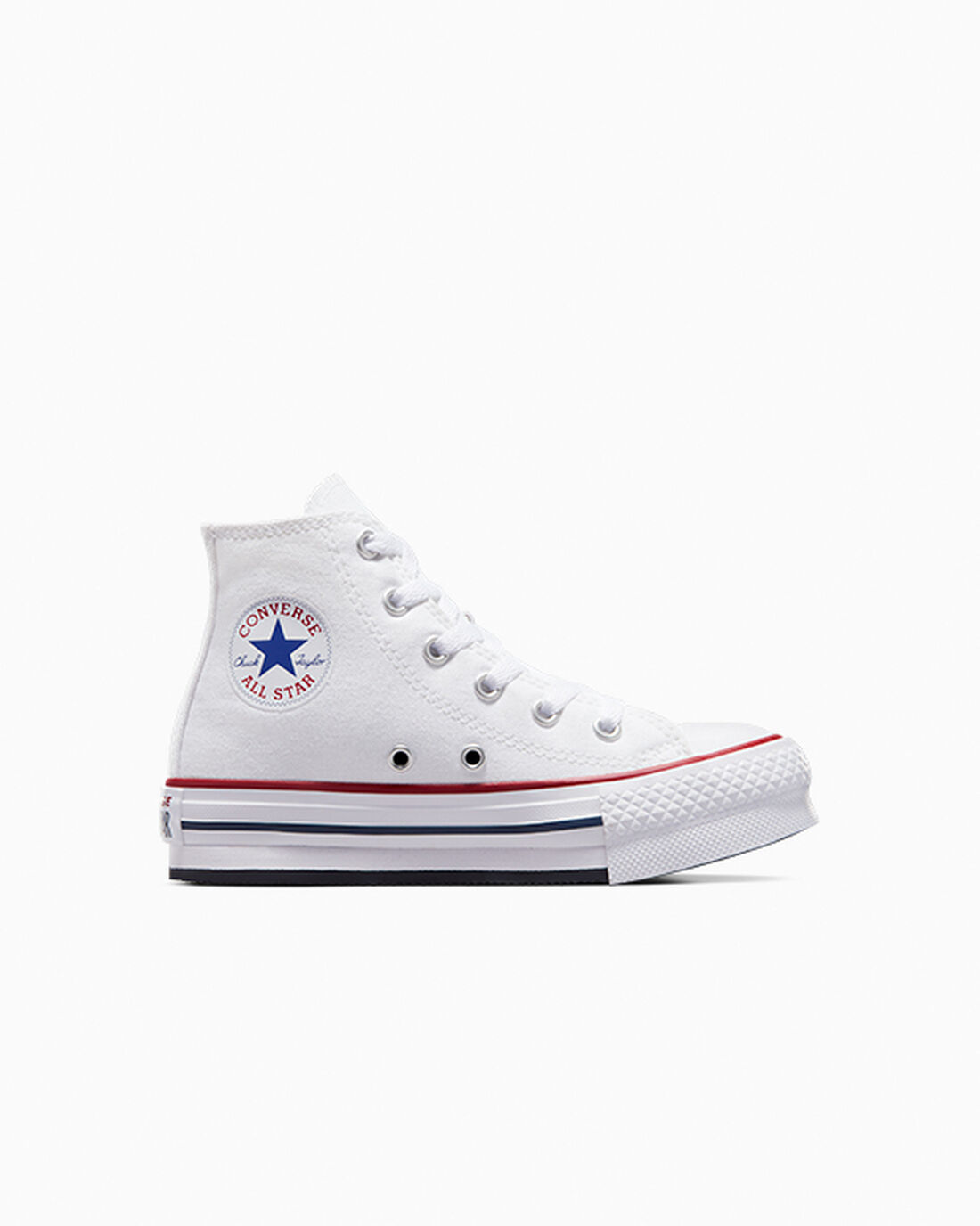 Converse Chuck Taylor All Star Lift Lány Magasszárú Cipő Fehér/Sötét Piros/Sötétkék | HU85149