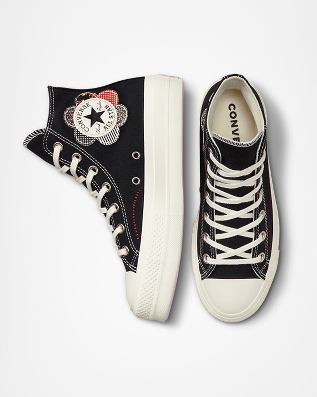 Converse Chuck Taylor All Star Lift Női Magasszárú Cipő Fekete/Piros | HU43560