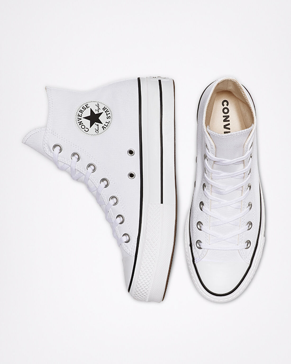 Converse Chuck Taylor All Star Lift Női Magasszárú Cipő Fehér/Fekete/Fehér | HU82194